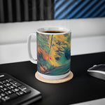 Ceramic White Cup 15oz - Poly Art - Forest (Variant 01)