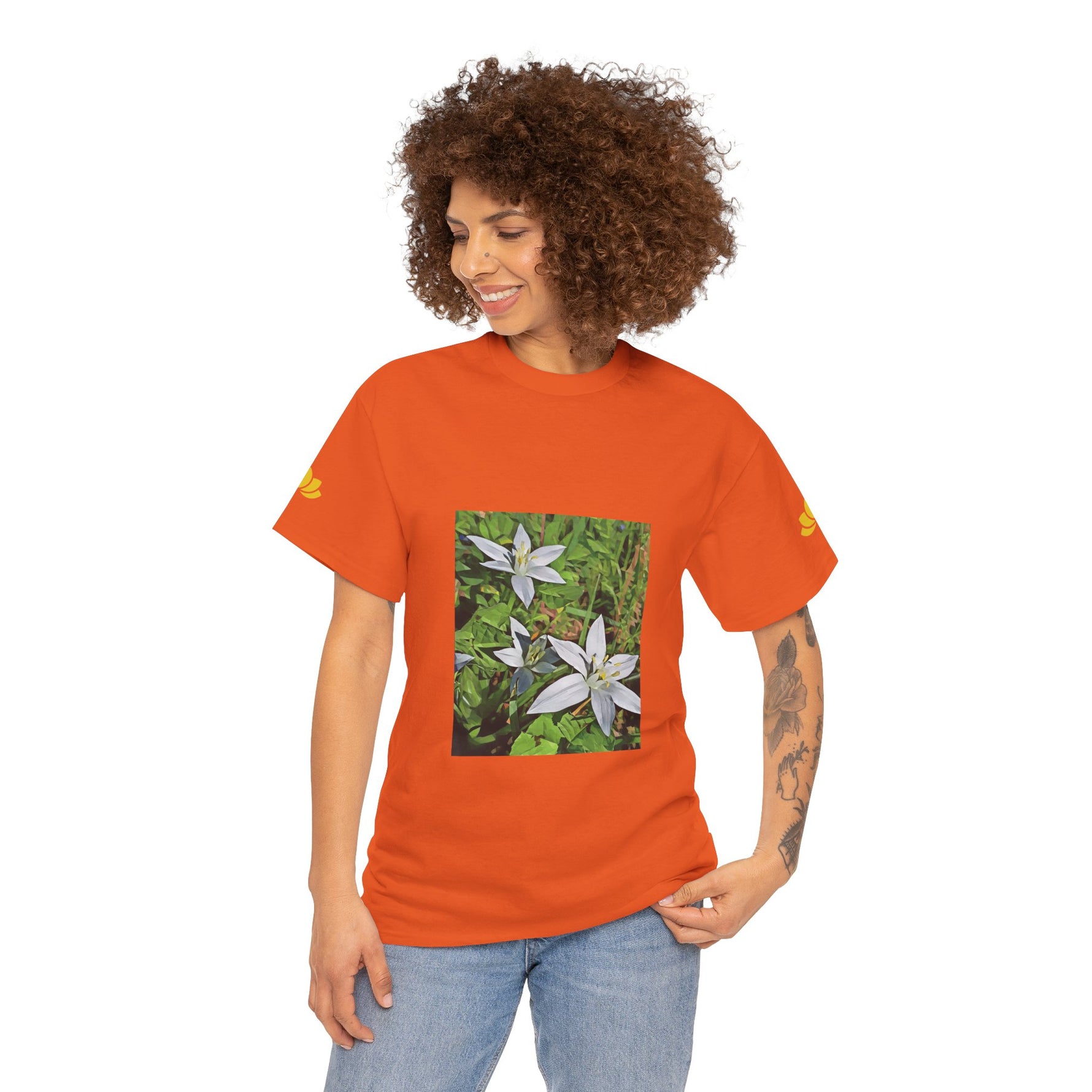 Unisex Heavy Cotton Tee - Poly Art - Flower of Ornithogalum (Variant 1)