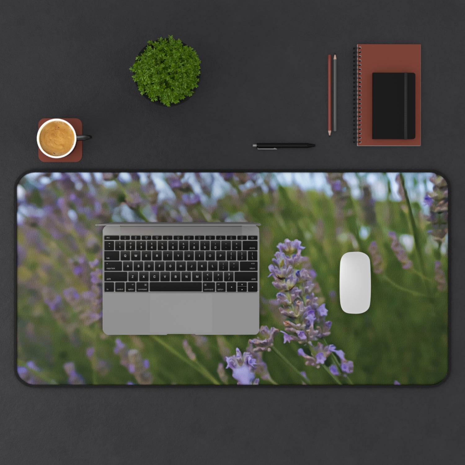 Desk Mat - Flower of Lavender and Bombus (Variant 2)