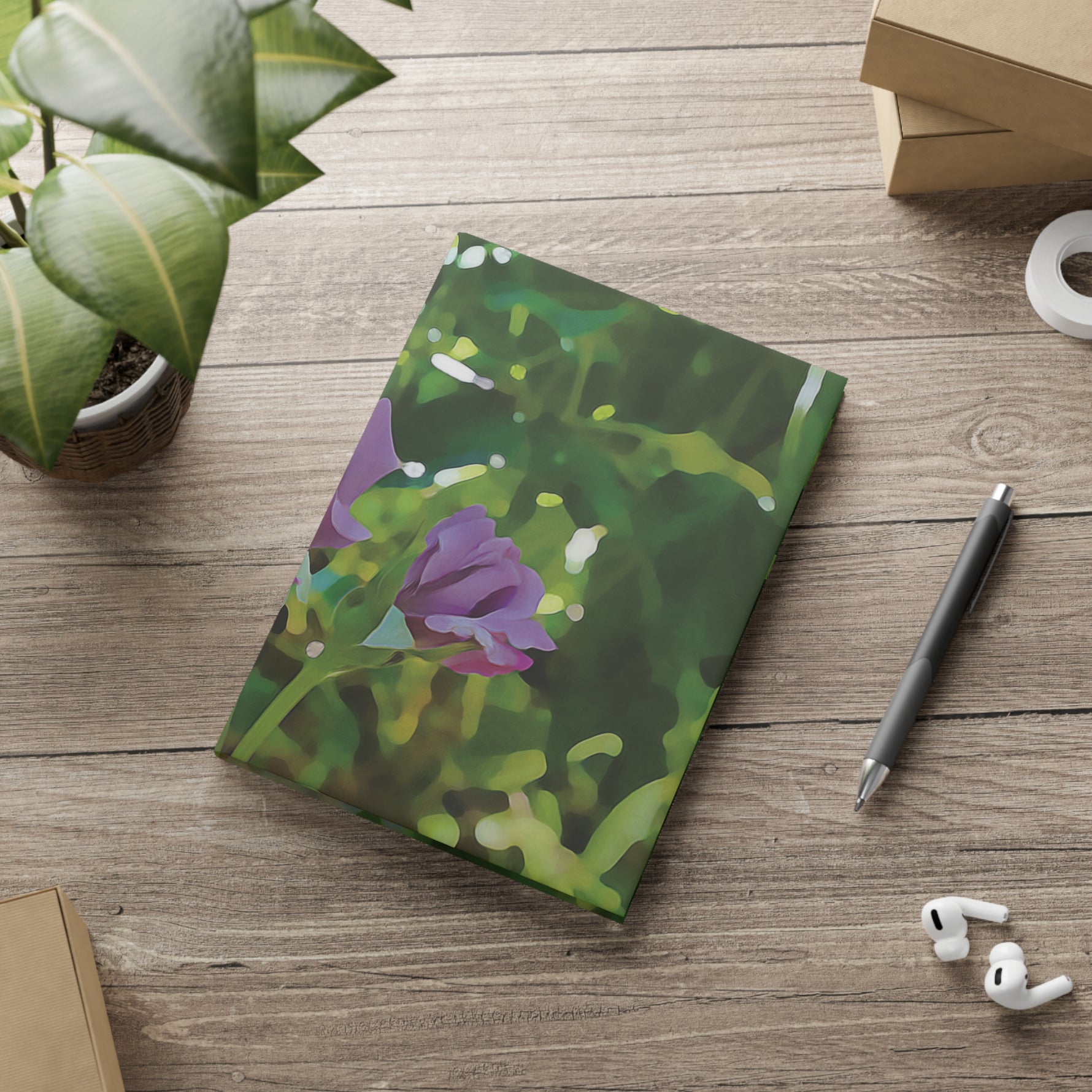 Hardcover Notebook with Puffy Covers - Flower of Rose, Small Bouquet