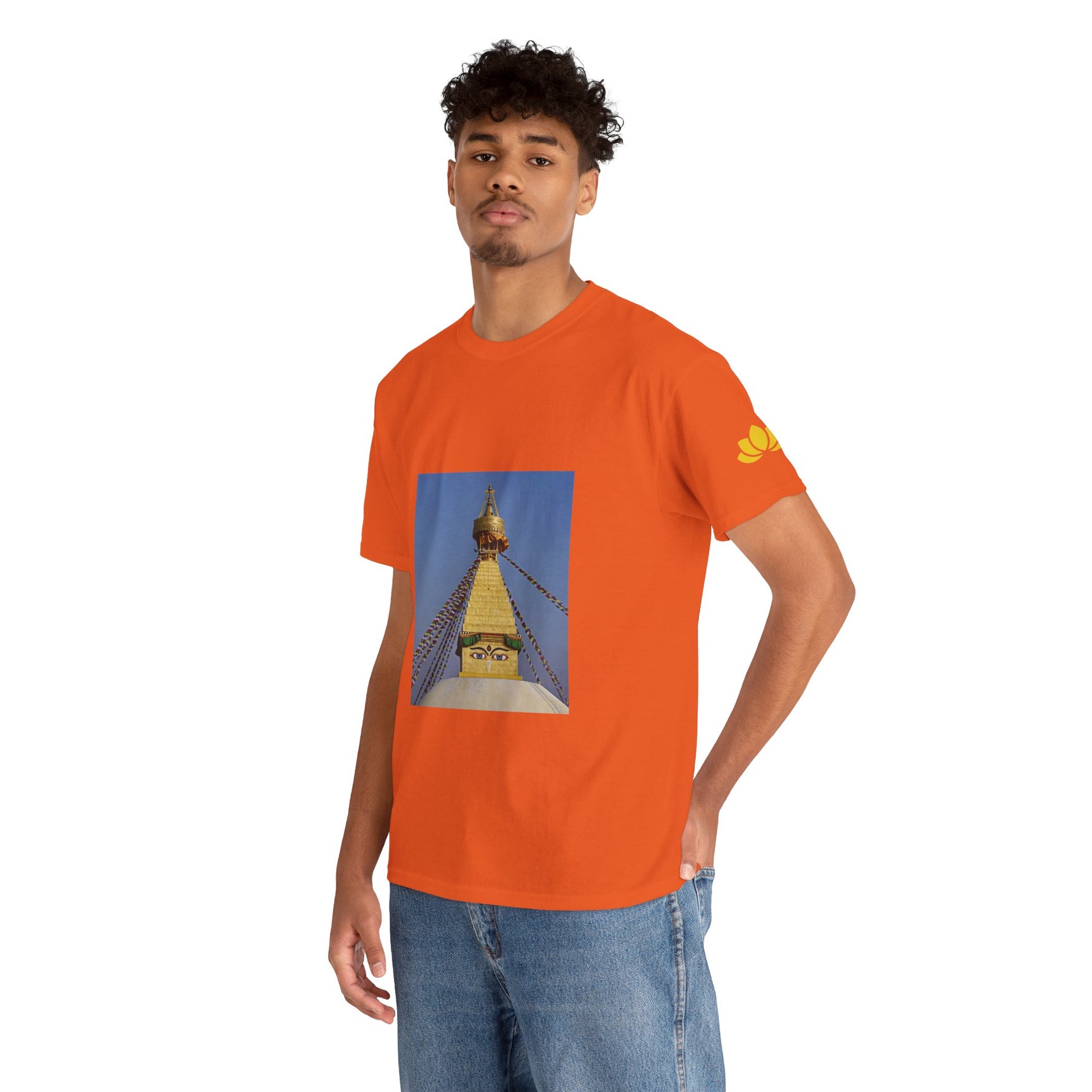 Unisex Heavy Cotton Tee - Nepal, Buddha's Eyes (Variant 3)