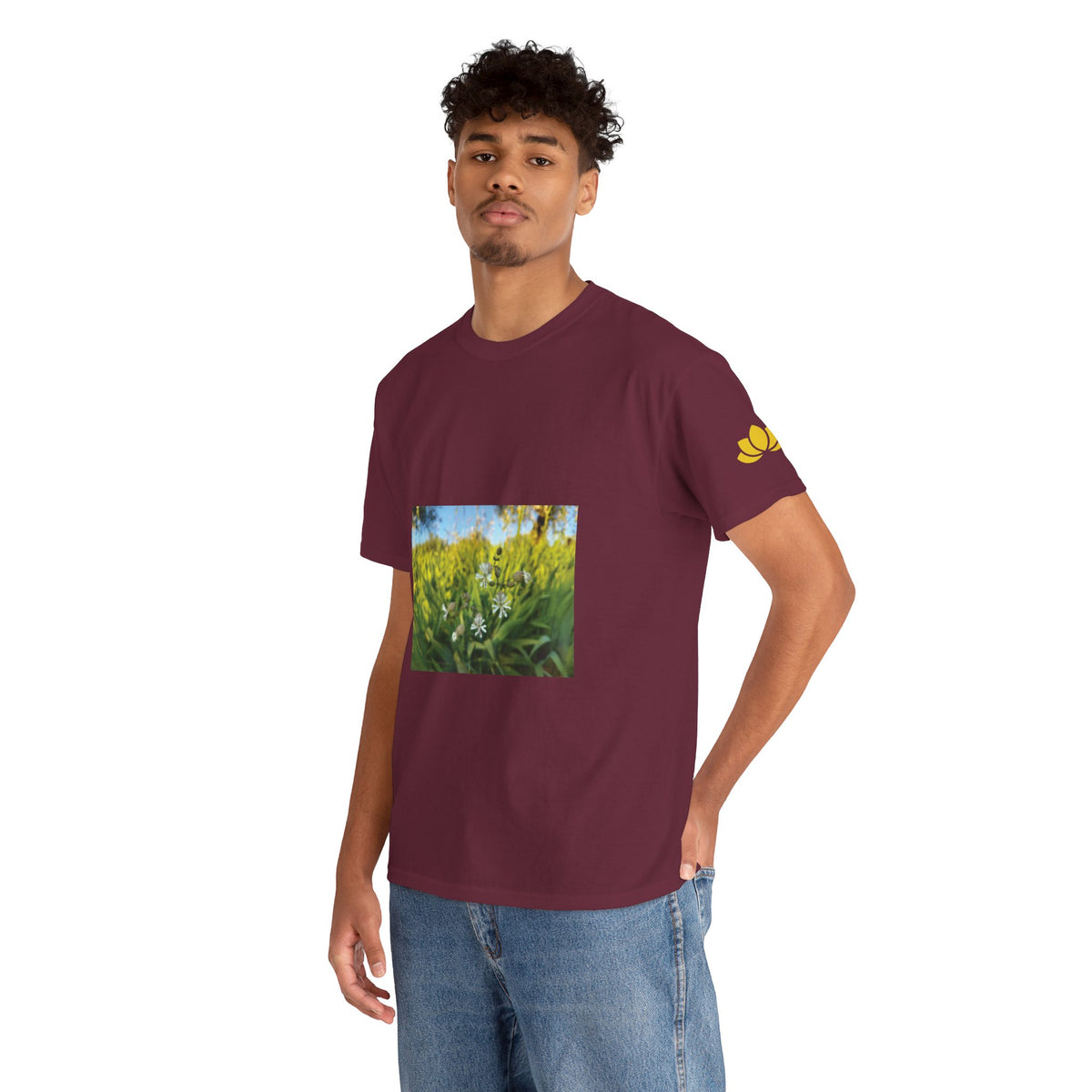 Unisex Heavy Cotton Tee - Flower of Silene Vulgaris