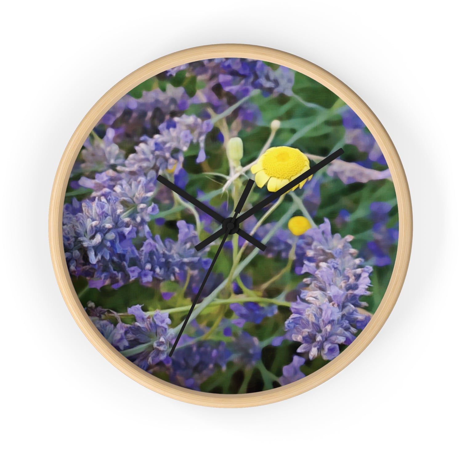 Wall Clock - Flower of Lavender and Chamomile
