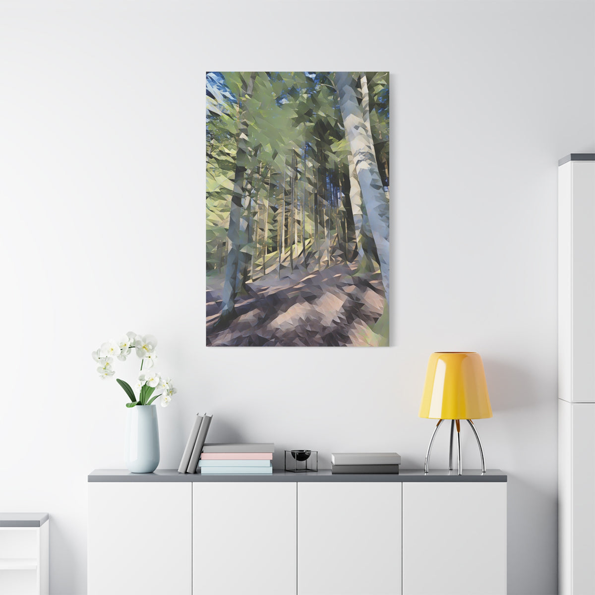 Stretched Matte Canvas - Poly Art - Forest (Variant 03)