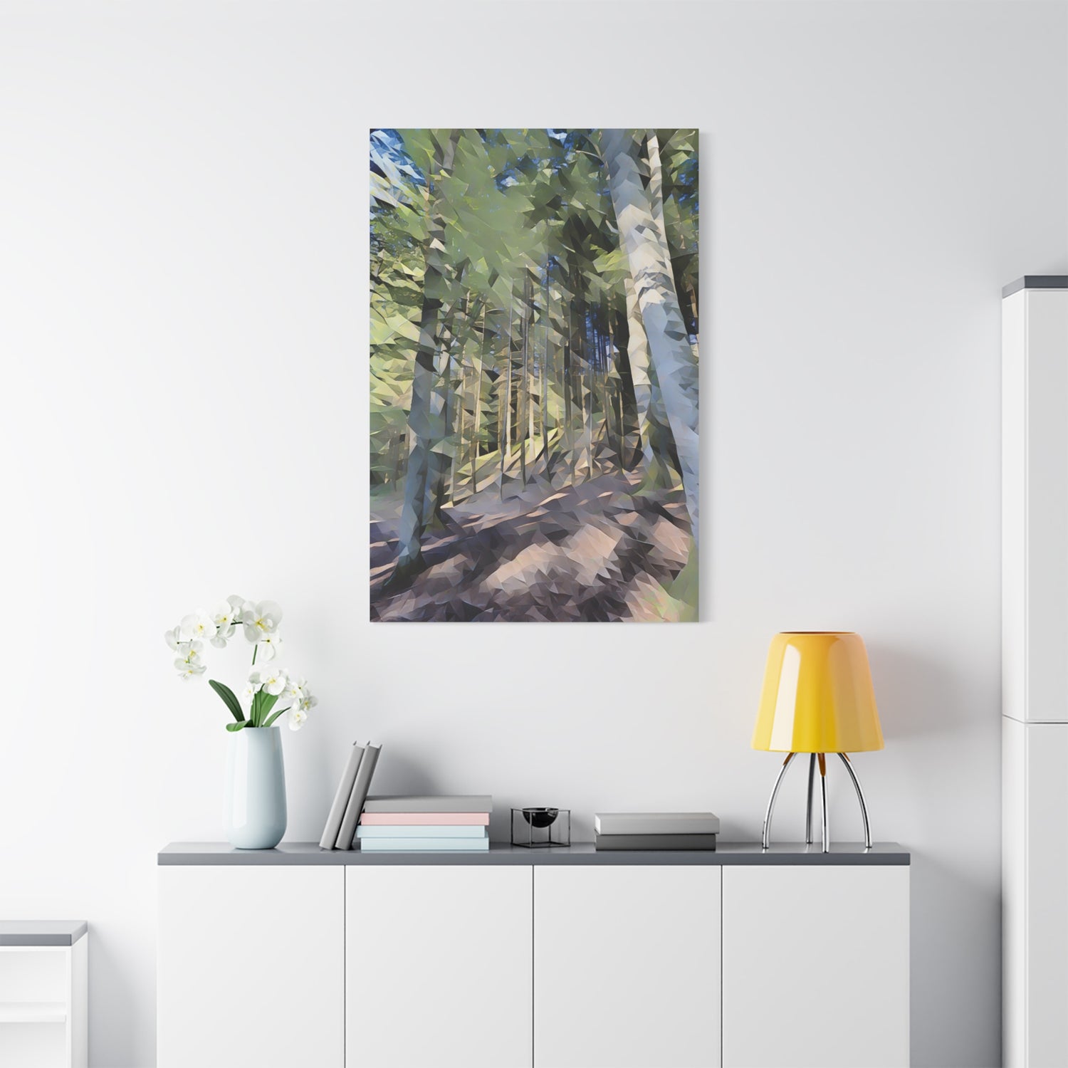 Stretched Matte Canvas - Poly Art - Forest (Variant 03)