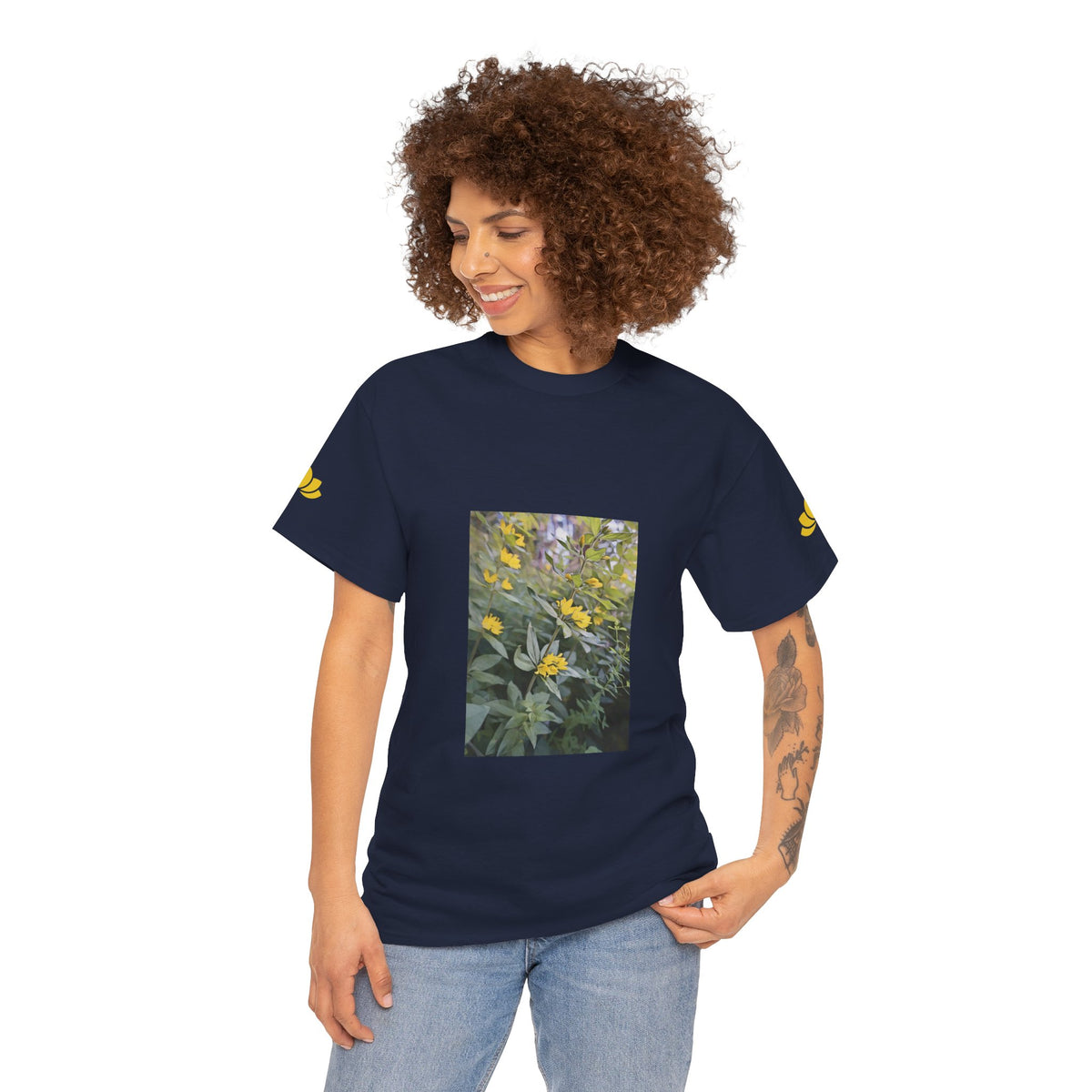 Unisex Heavy Cotton Tee - Poly Art - Flower of Lysimachia