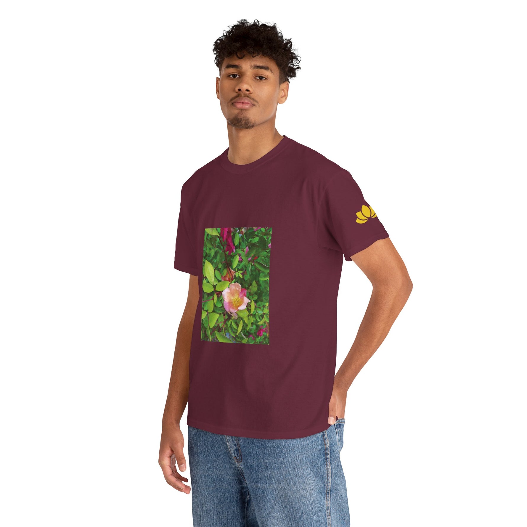 Unisex Heavy Cotton Tee - Flower of Rose