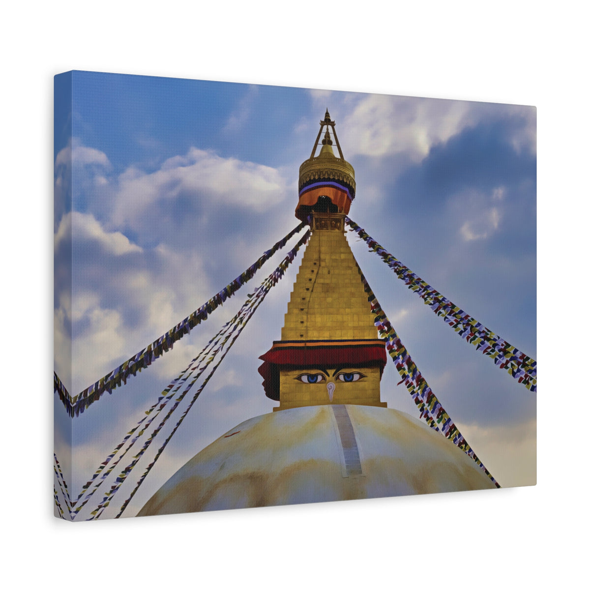 Stretched Matte Canvas - Nepal, Stupa with Buddha's Eyes (Variant 3)