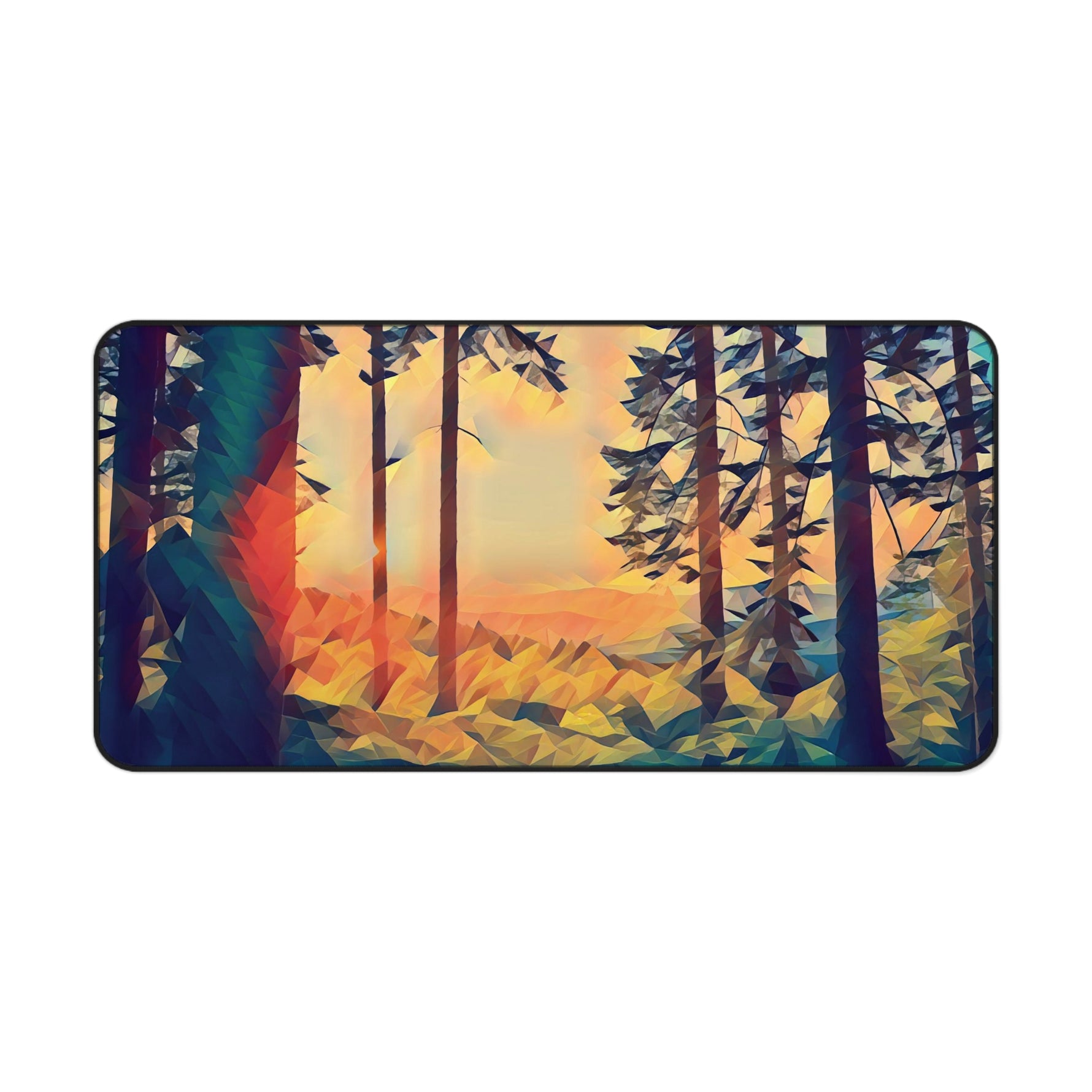 Desk Mat - Poly Art - Forest Sunset (Variant 2)