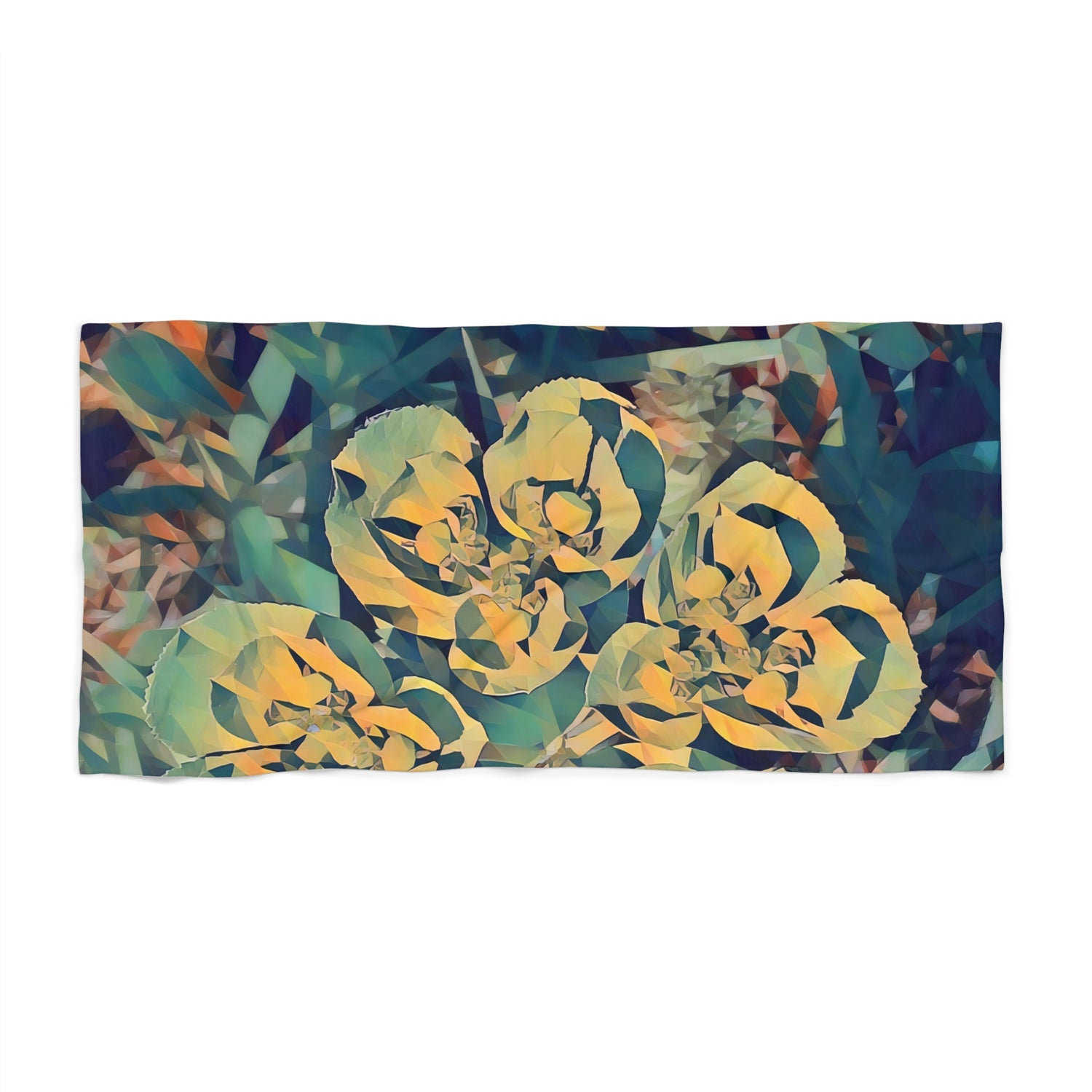 Beach Towel – Poly Art - Flower of Euphorbia Helioscopia (Variant 2)