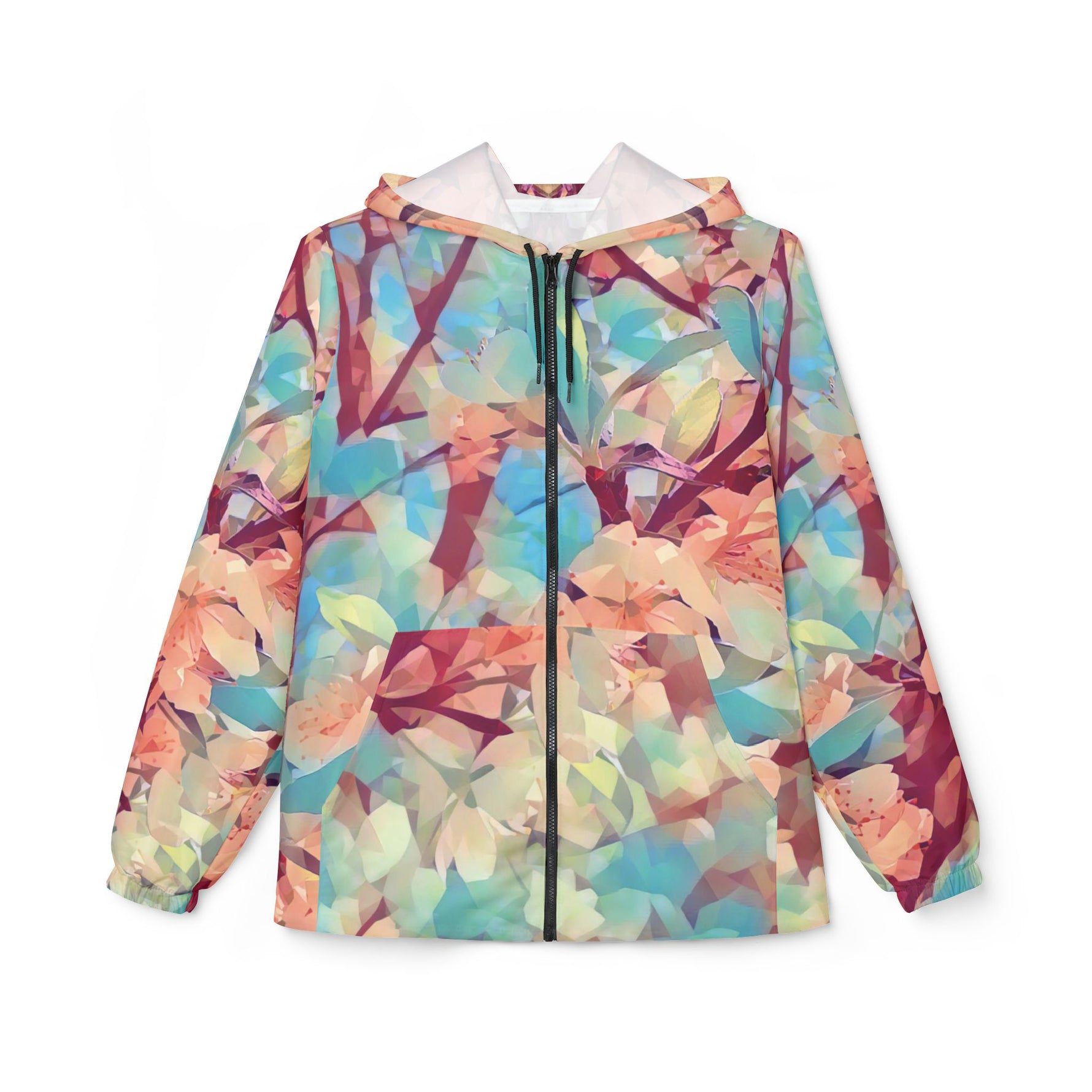 Windbreaker Jacket - Poly Art - Apple's Tree Flower (Variant 3)