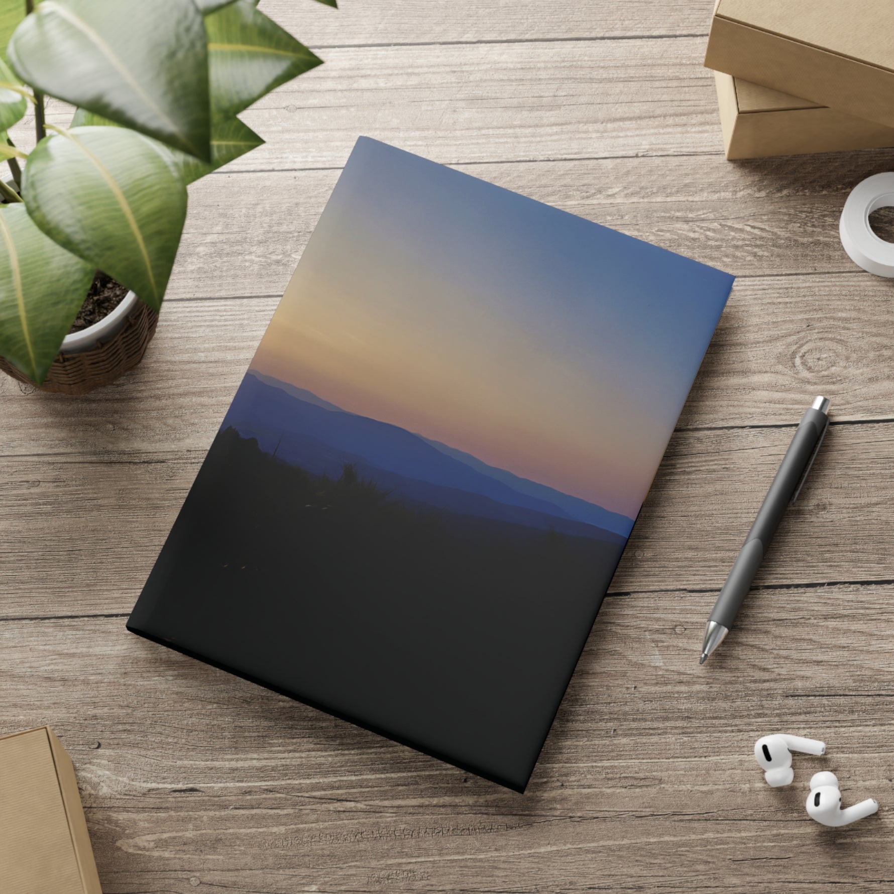 Hardcover Notebook with Puffy Covers - Sunset Sky (Variant 1)