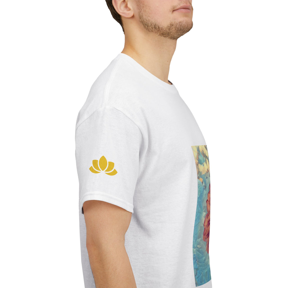 Unisex Heavy Cotton Tee - Poly Art - Flower of Dahlia (Variant 1)