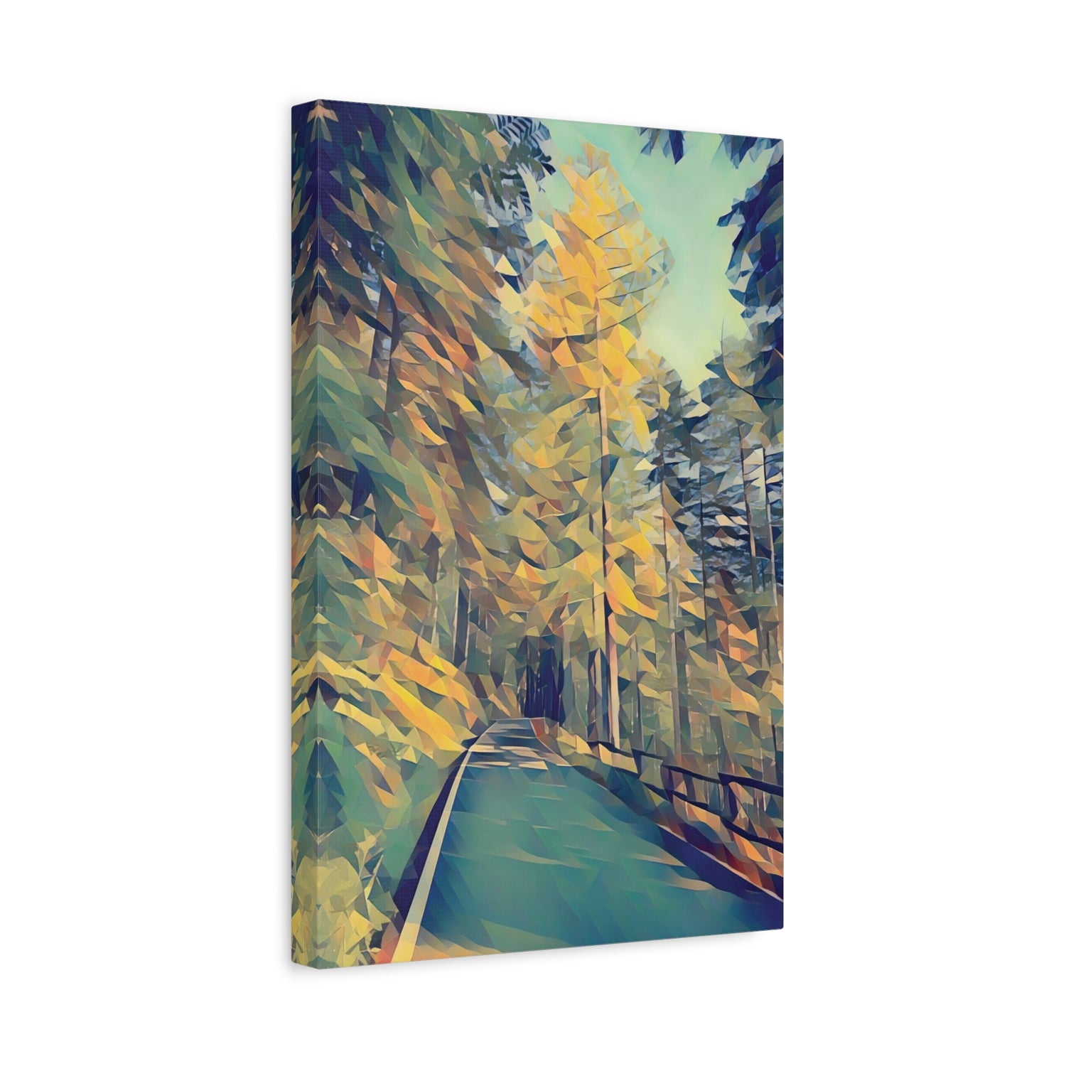 Stretched Matte Canvas - Poly Art - Forest (Variant 06)