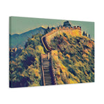 Stretched Matte Canvas - Poly Art - China's Great Wall (Variant 4)