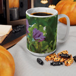 Ceramic White Cup 15oz - Flower of Rose, small bouquet