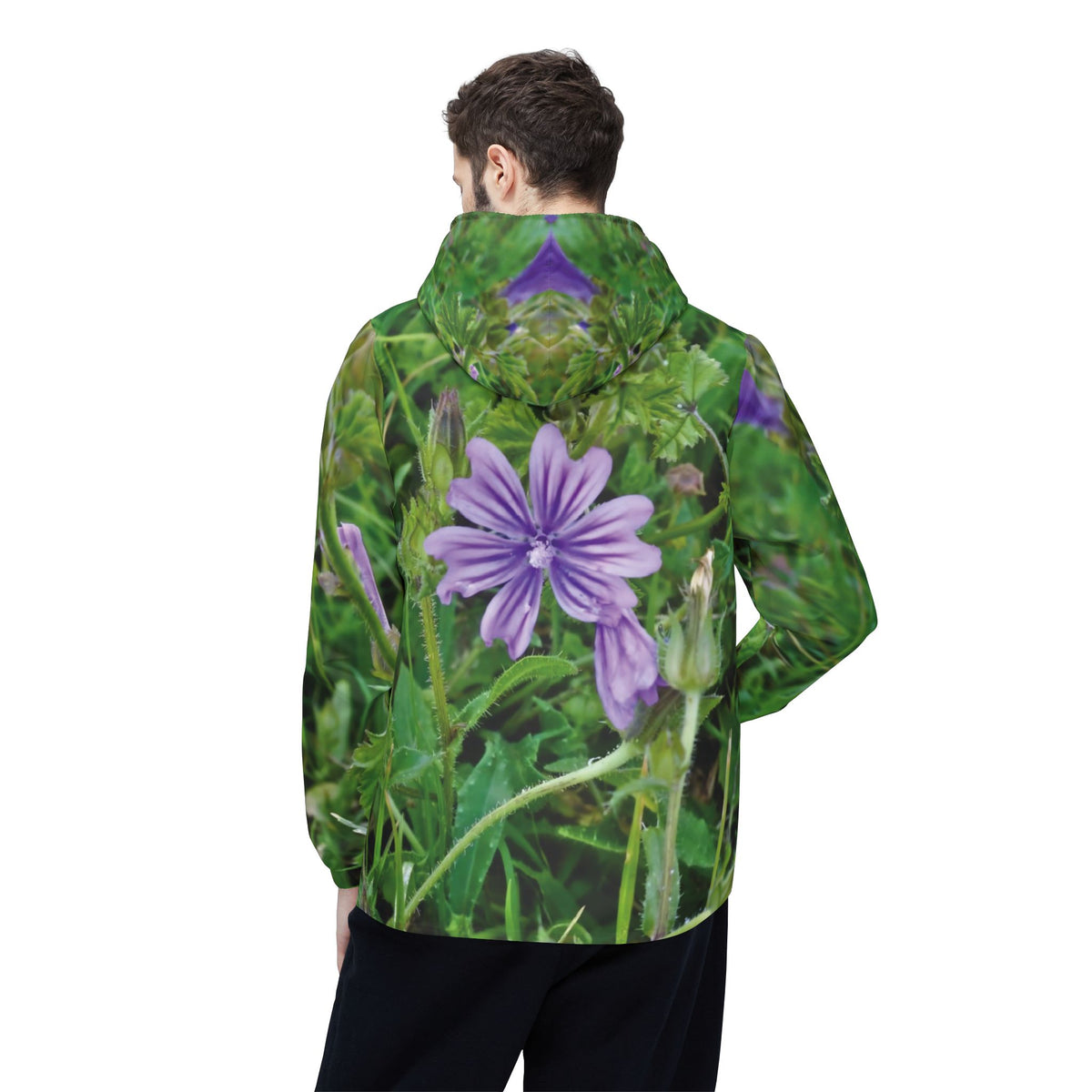 Windbreaker Jacket - Flower of Malva Sylvestris