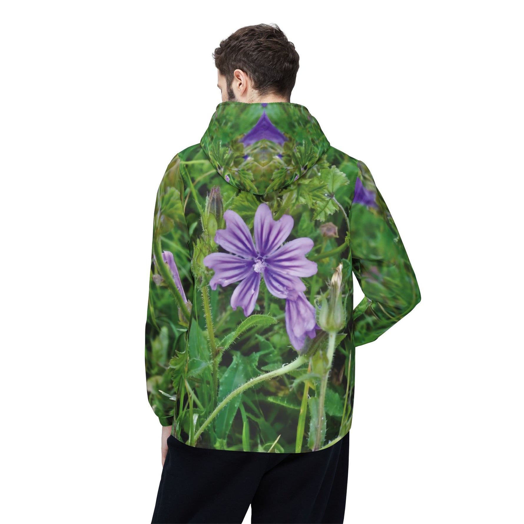 Windbreaker Jacket - Flower of Malva Sylvestris