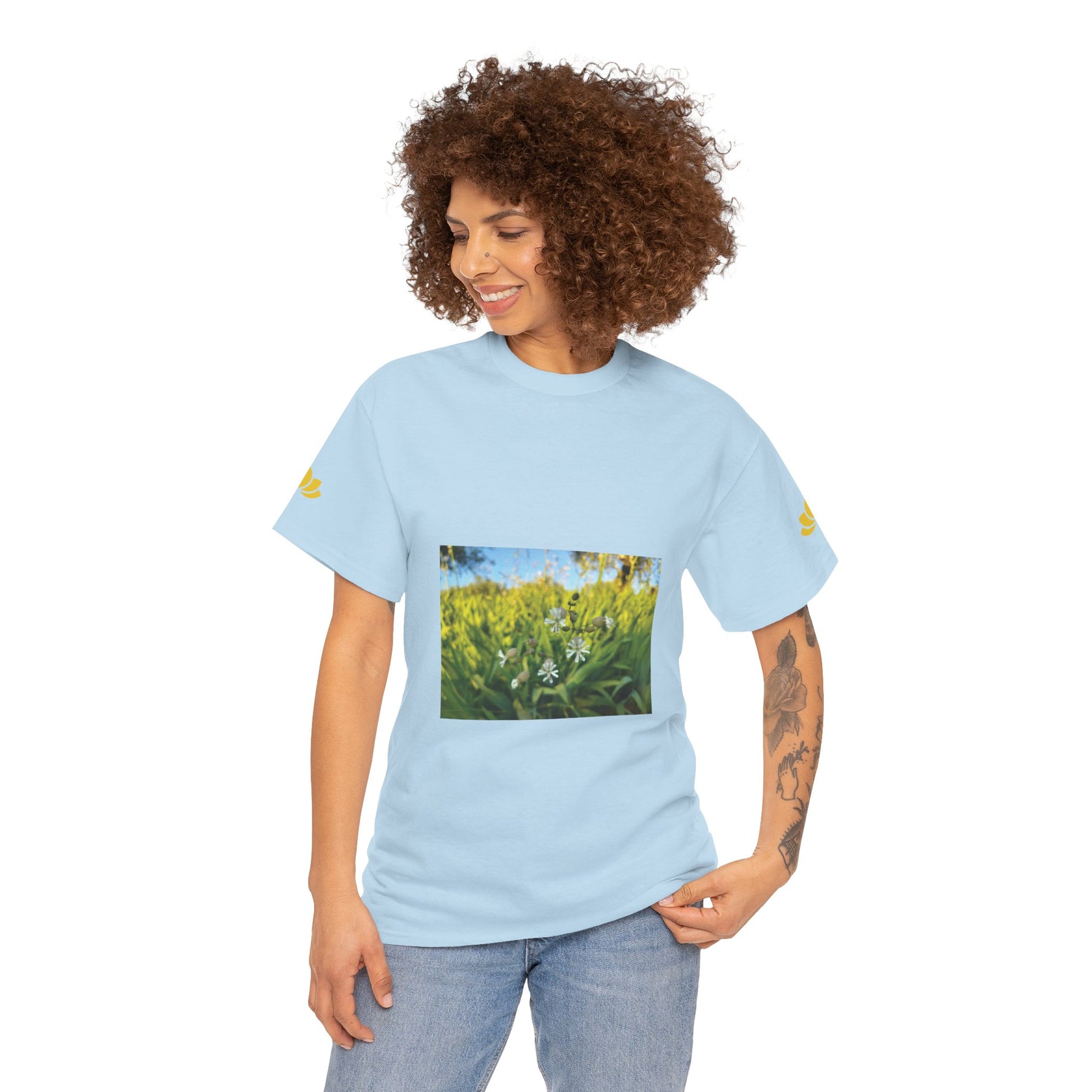 Unisex Heavy Cotton Tee - Flower of Silene Vulgaris