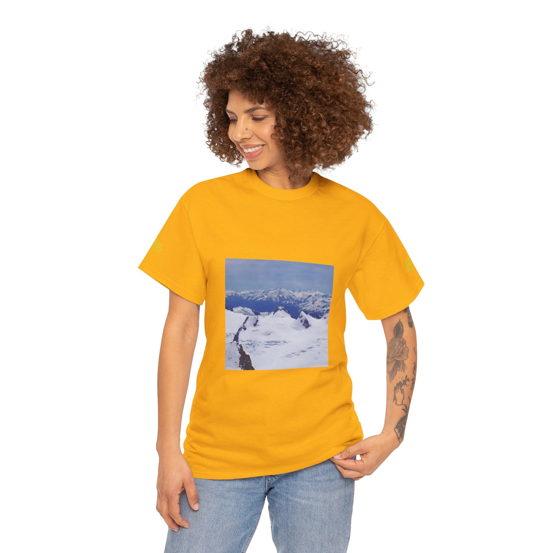 Unisex Heavy Cotton Tee - View from Mont Blanc