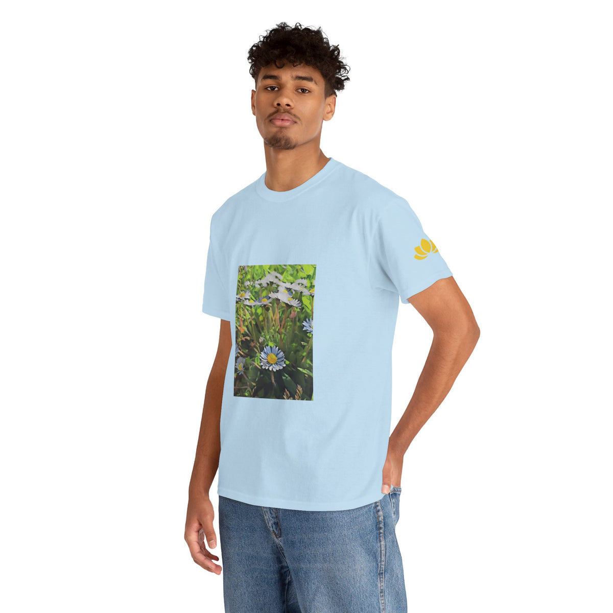 Unisex Heavy Cotton Tee - Poly Art - Flower of Daisies (Variant 1)