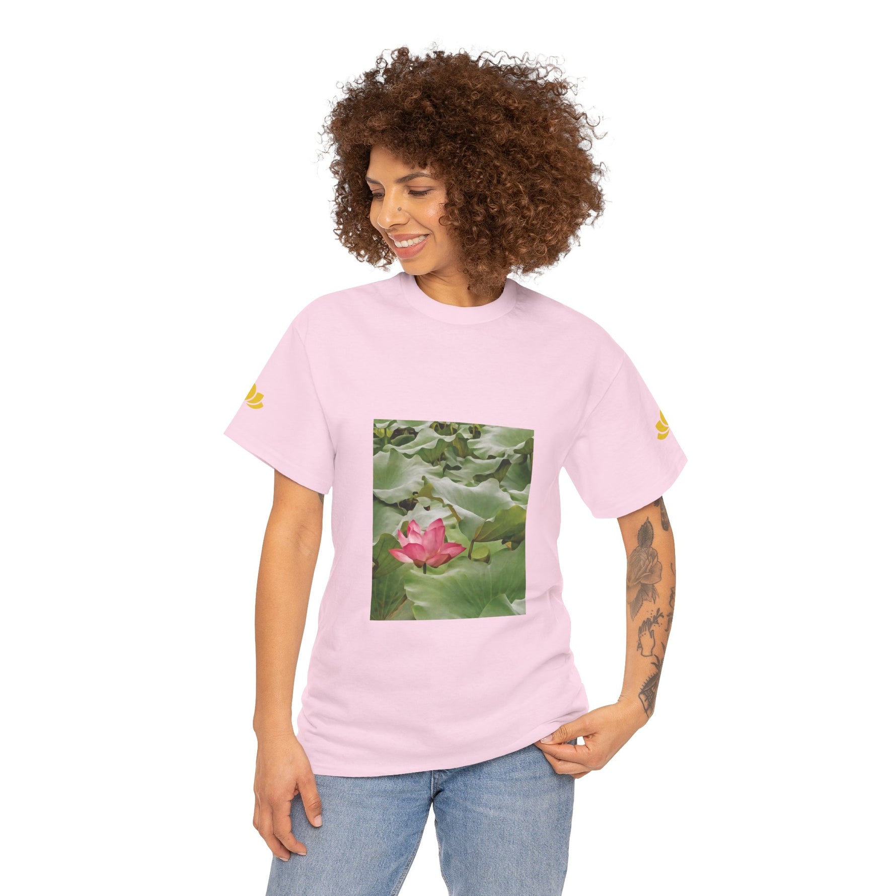 Unisex Heavy Cotton Tee - Flower of Lotus (Variant 1)