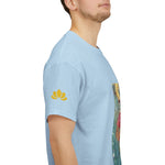 Unisex Heavy Cotton Tee - Poly Art - Flower of Dahlia in Red