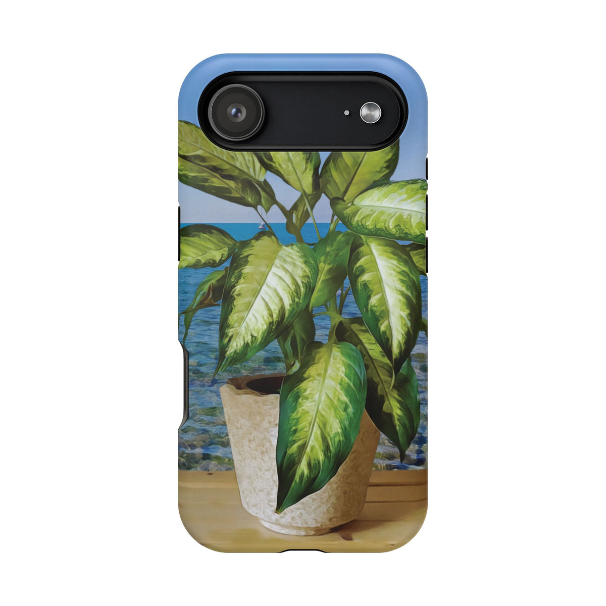 Magnetic Tough Phone Case - Dieffenbachia Plant and Sea