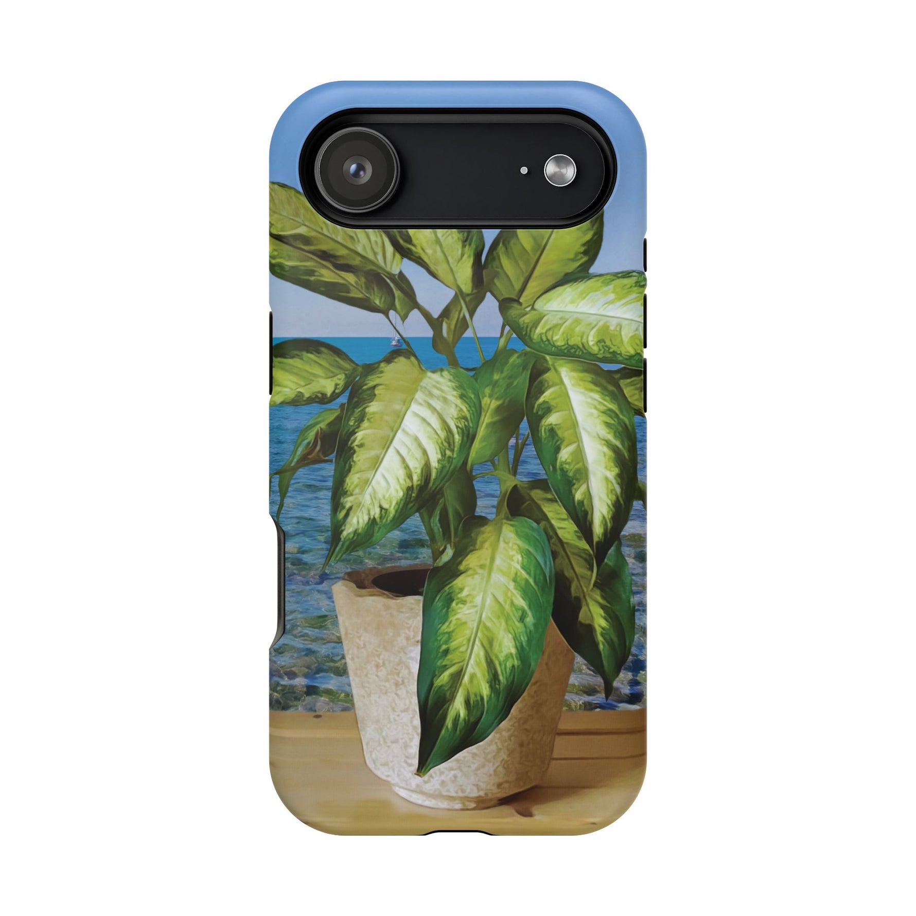 Magnetic Tough Phone Case - Dieffenbachia Plant and Sea