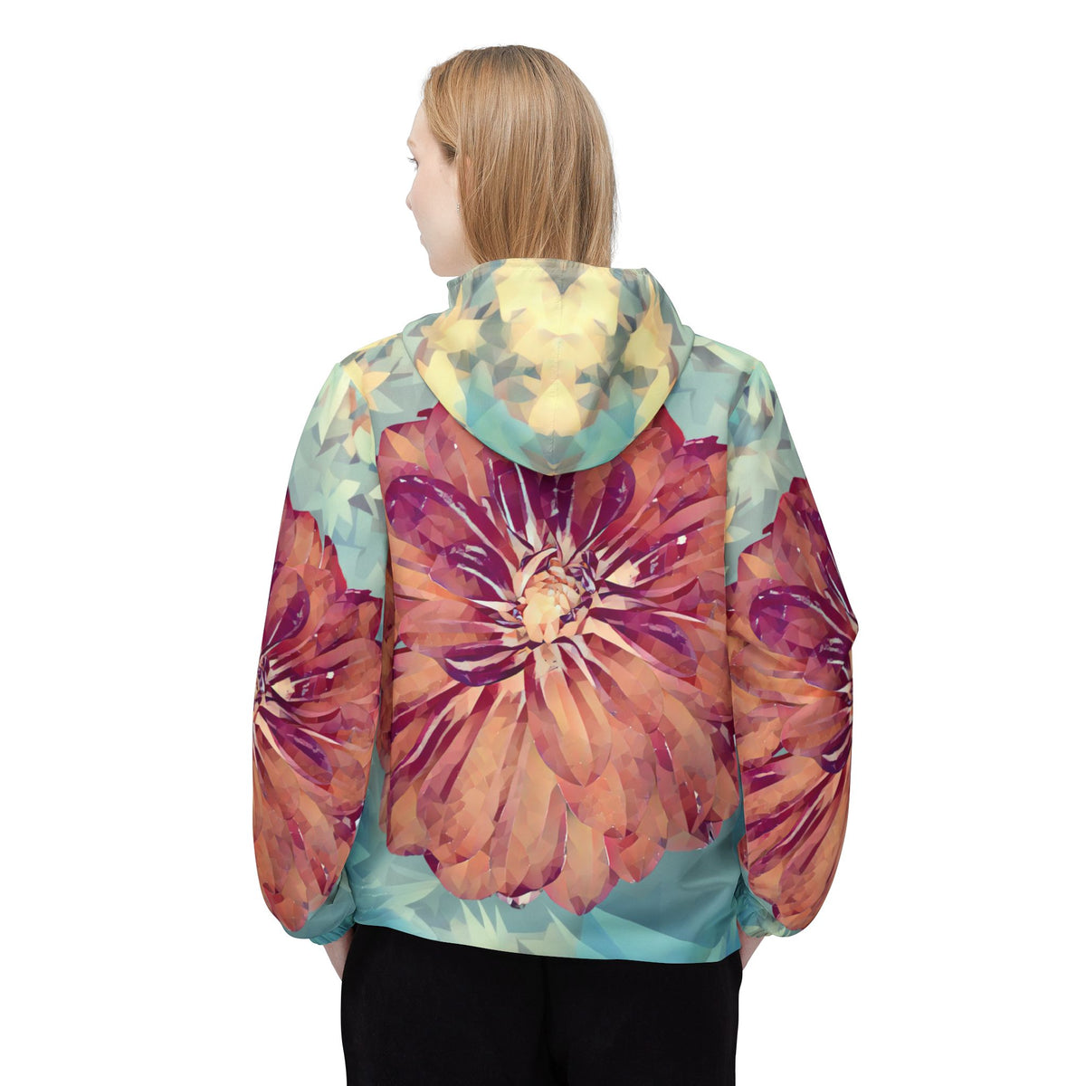 Windbreaker Jacket - Poly Art - Flower of Dahlia (Variant 1)