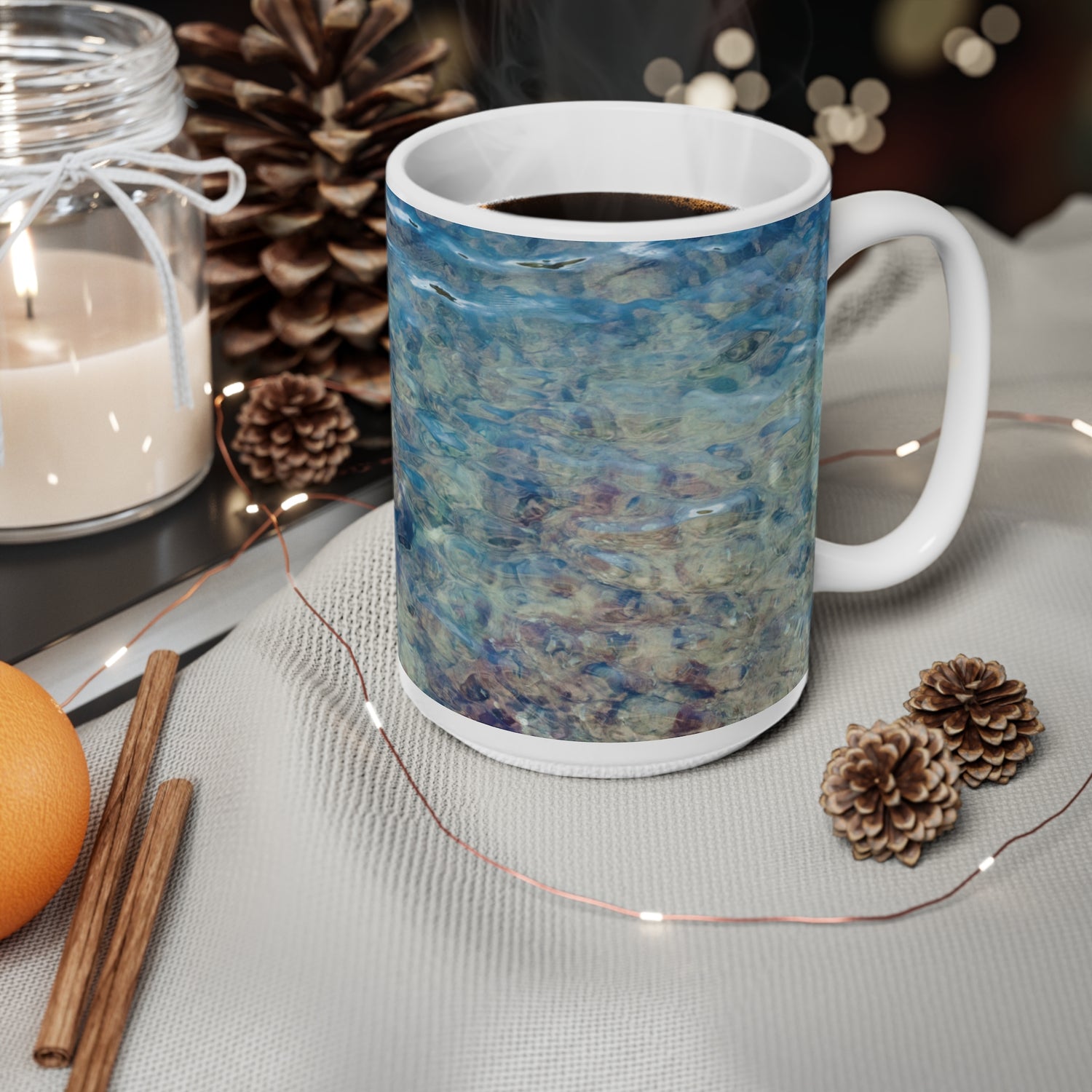 Ceramic White Cup 15oz - Sea (Variant 03)