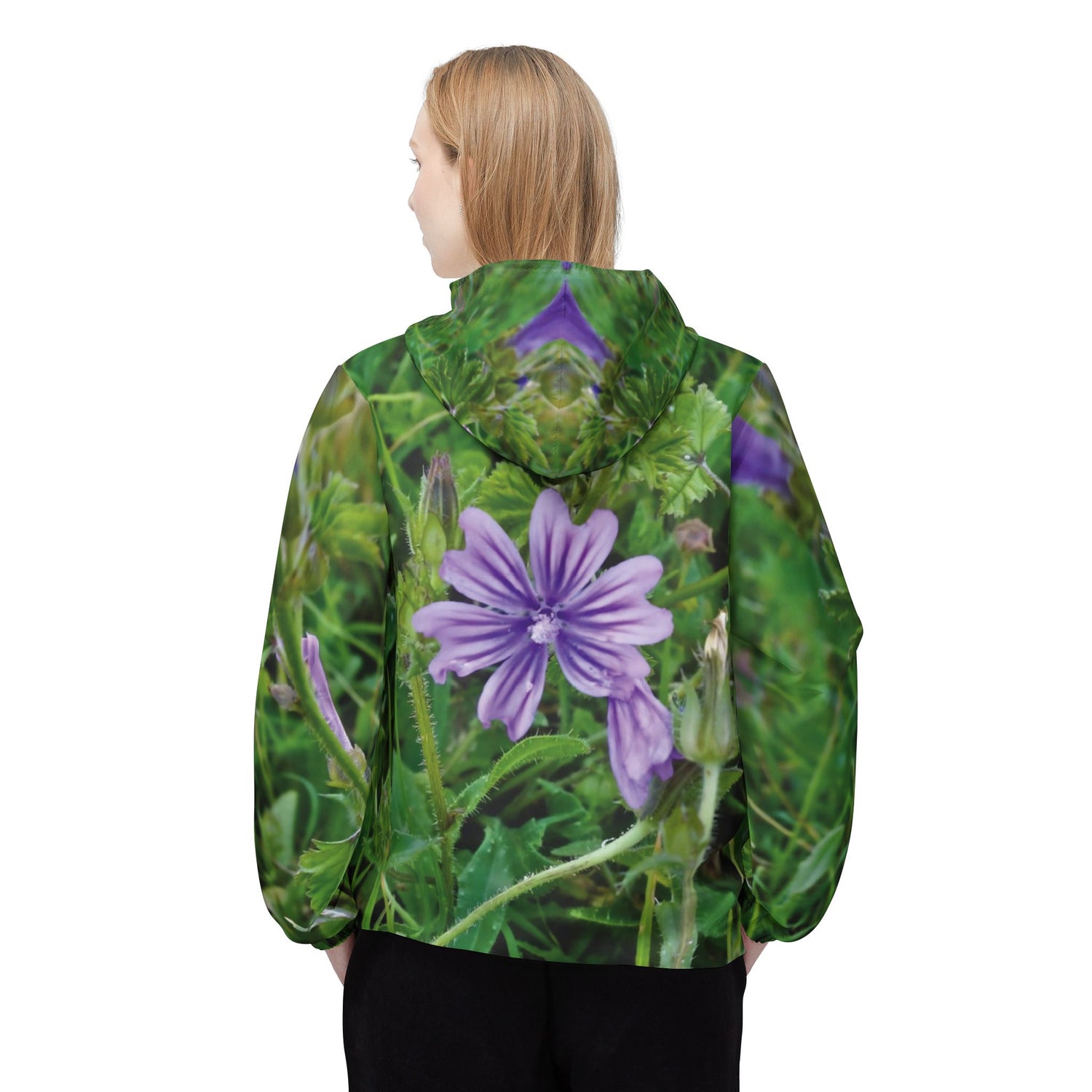 Windbreaker Jacket - Flower of Malva Sylvestris