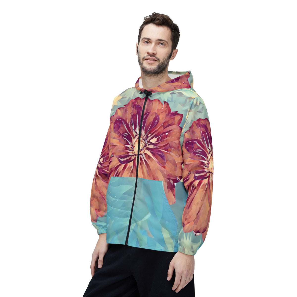 Windbreaker Jacket - Poly Art - Flower of Dahlia (Variant 1)