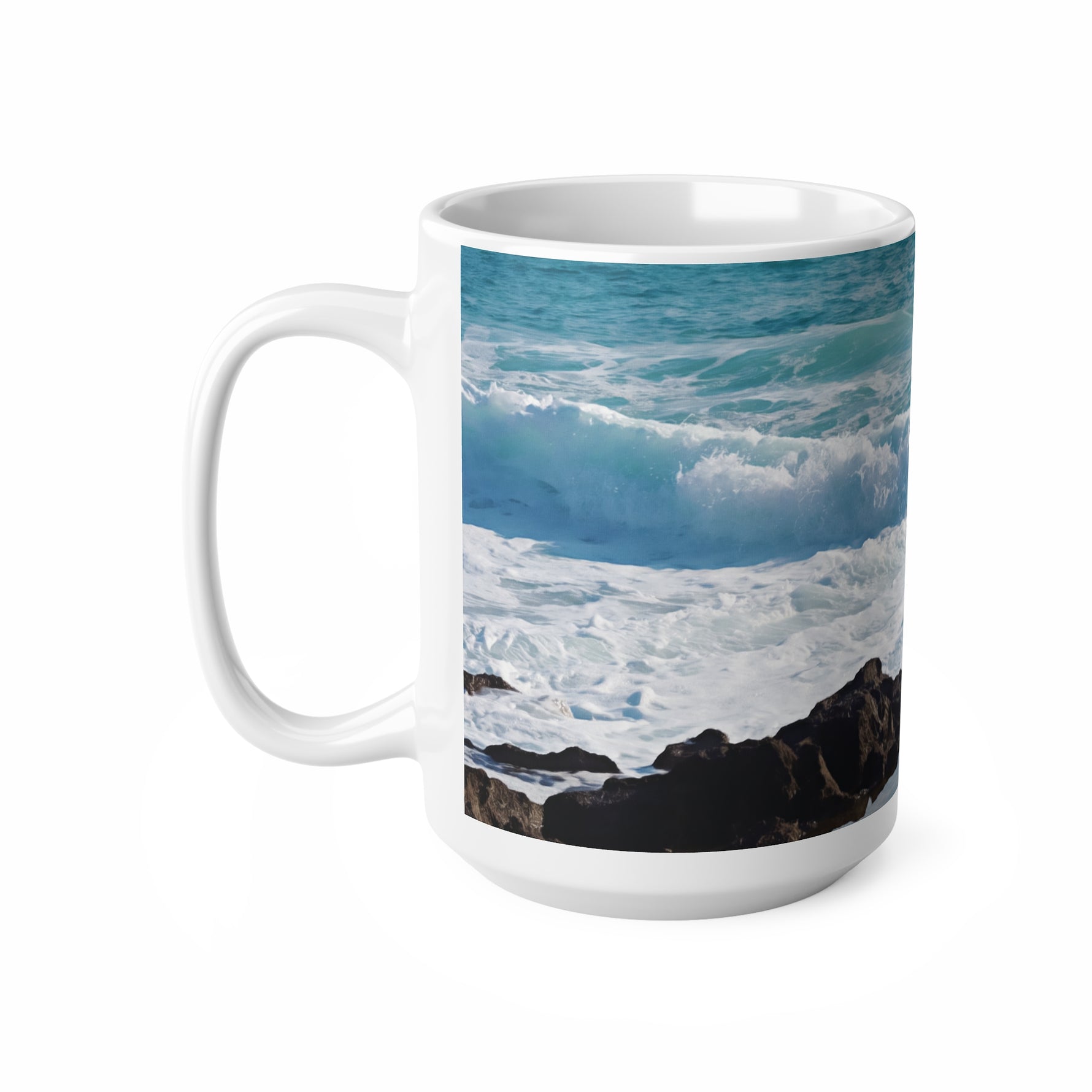 Ceramic White Cup 15oz - Sea (Variant 06)