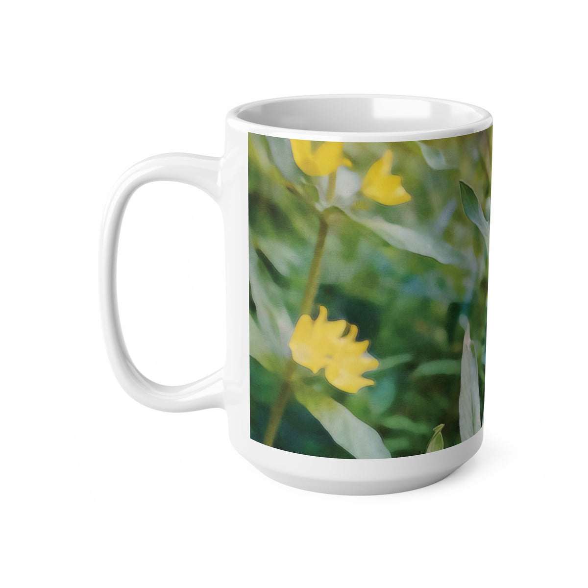 Ceramic White Cup 15oz - Flower of Lysimachia (Variant 1)