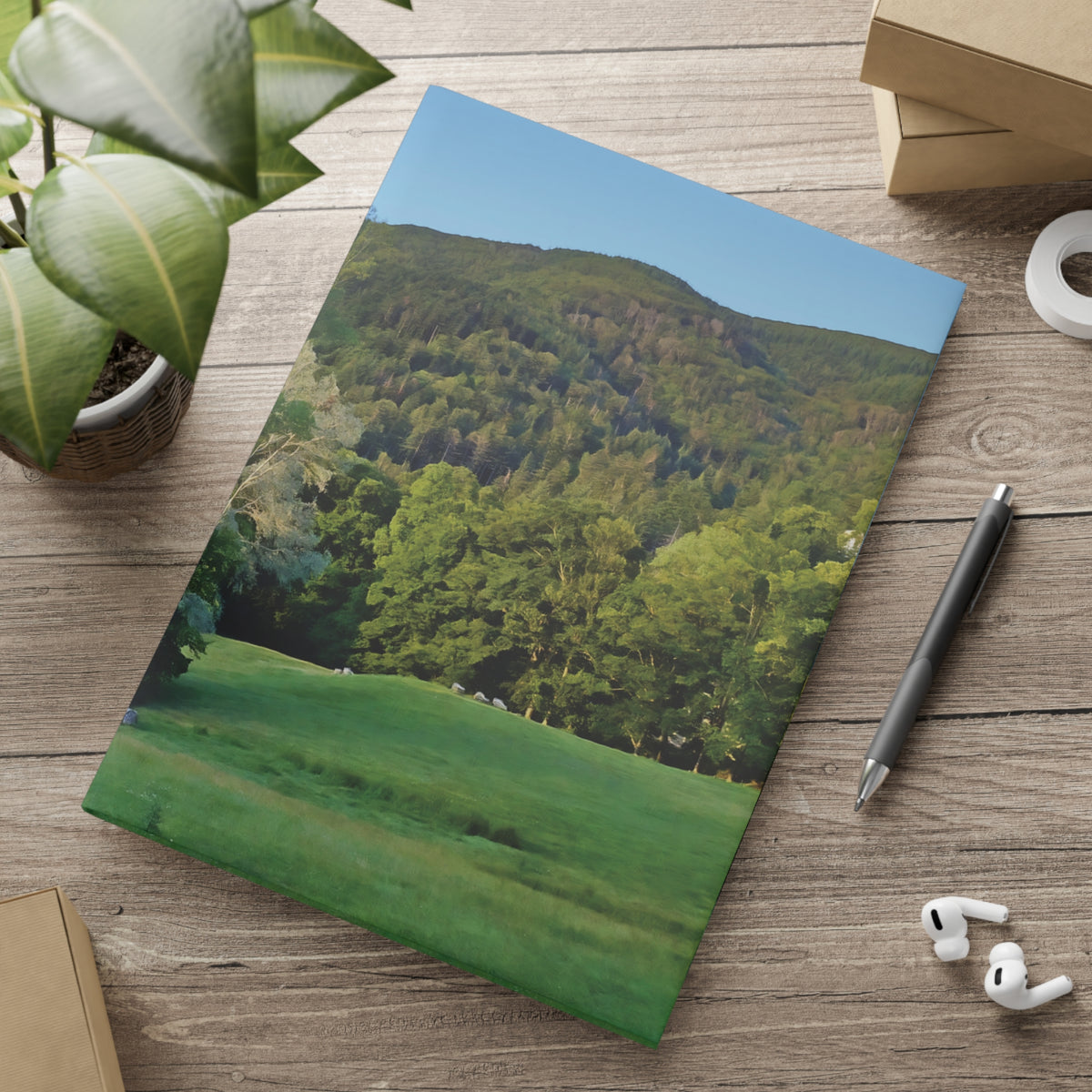 Hardcover Notebook with Puffy Covers - Tree in a Lawn (Variant 1)