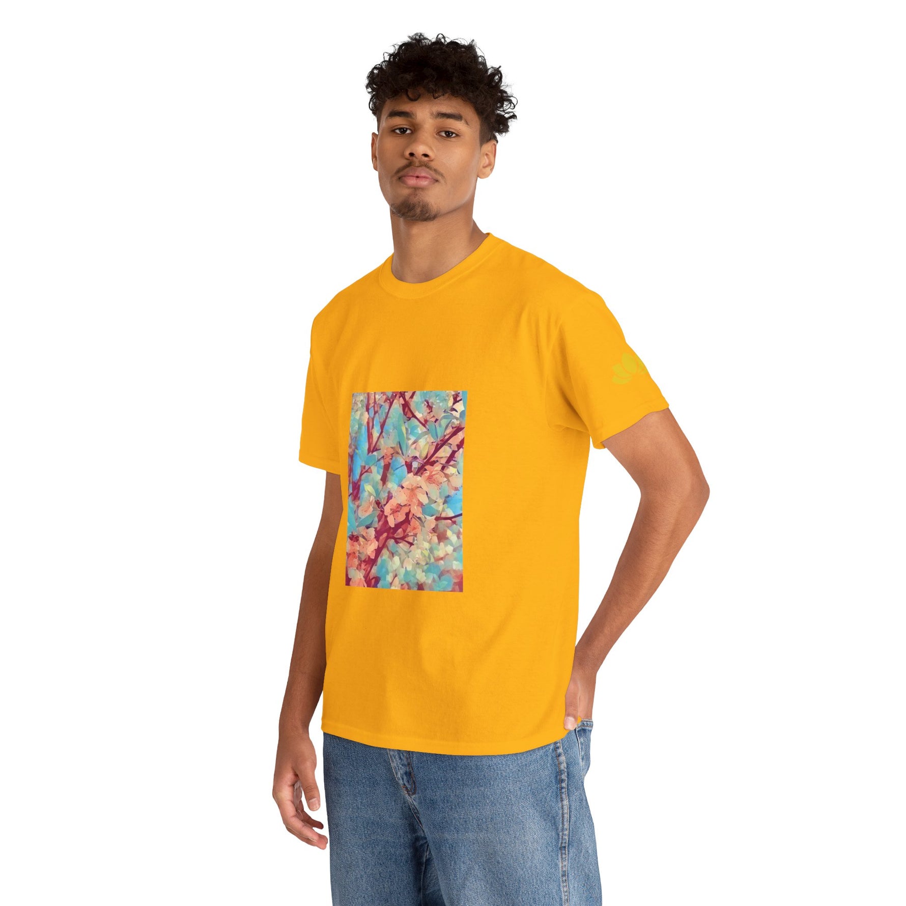 Unisex Heavy Cotton Tee - Poly Art - Apple's Tree Flower (Variant 3)
