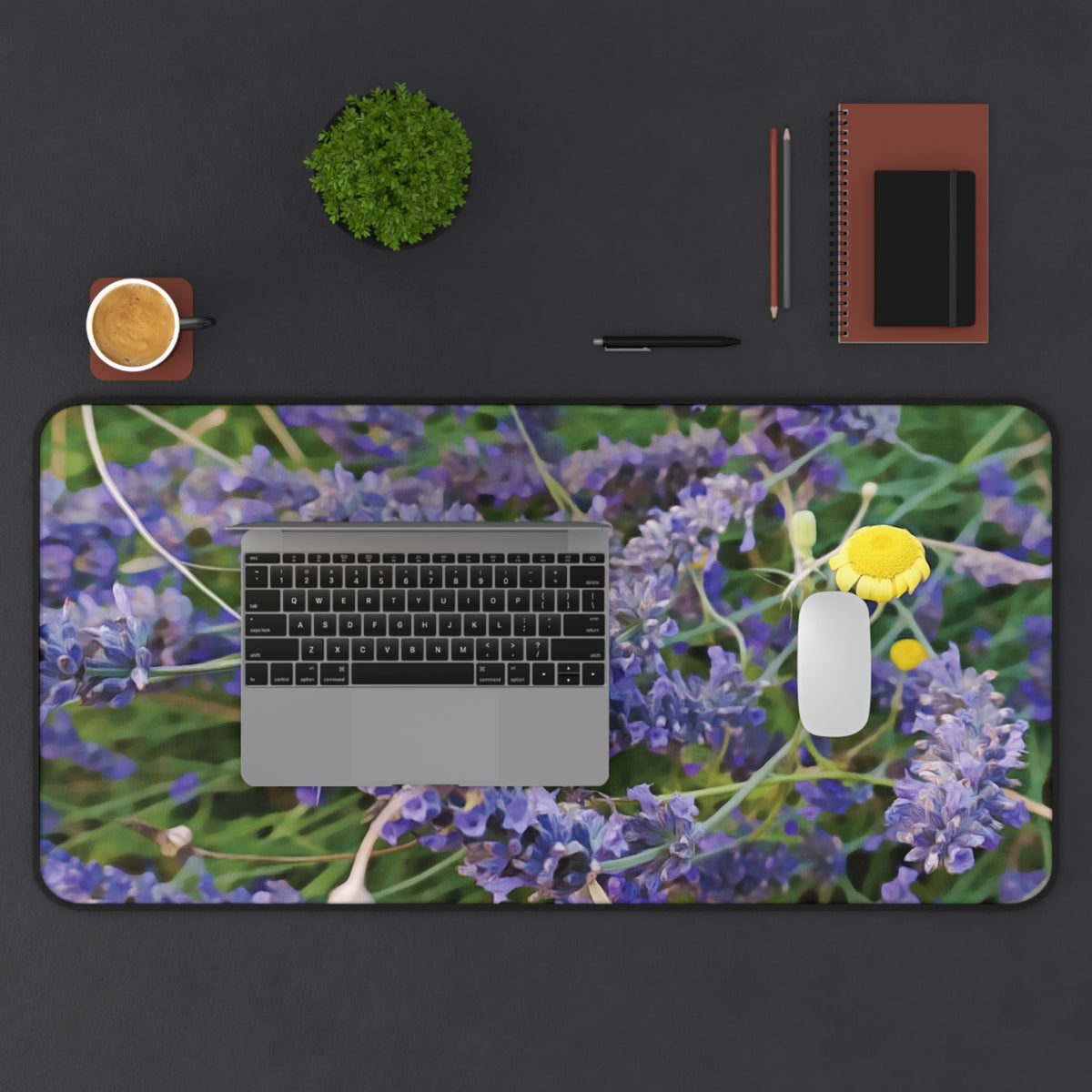 Desk Mat - Flower of Lavender and Chamomile