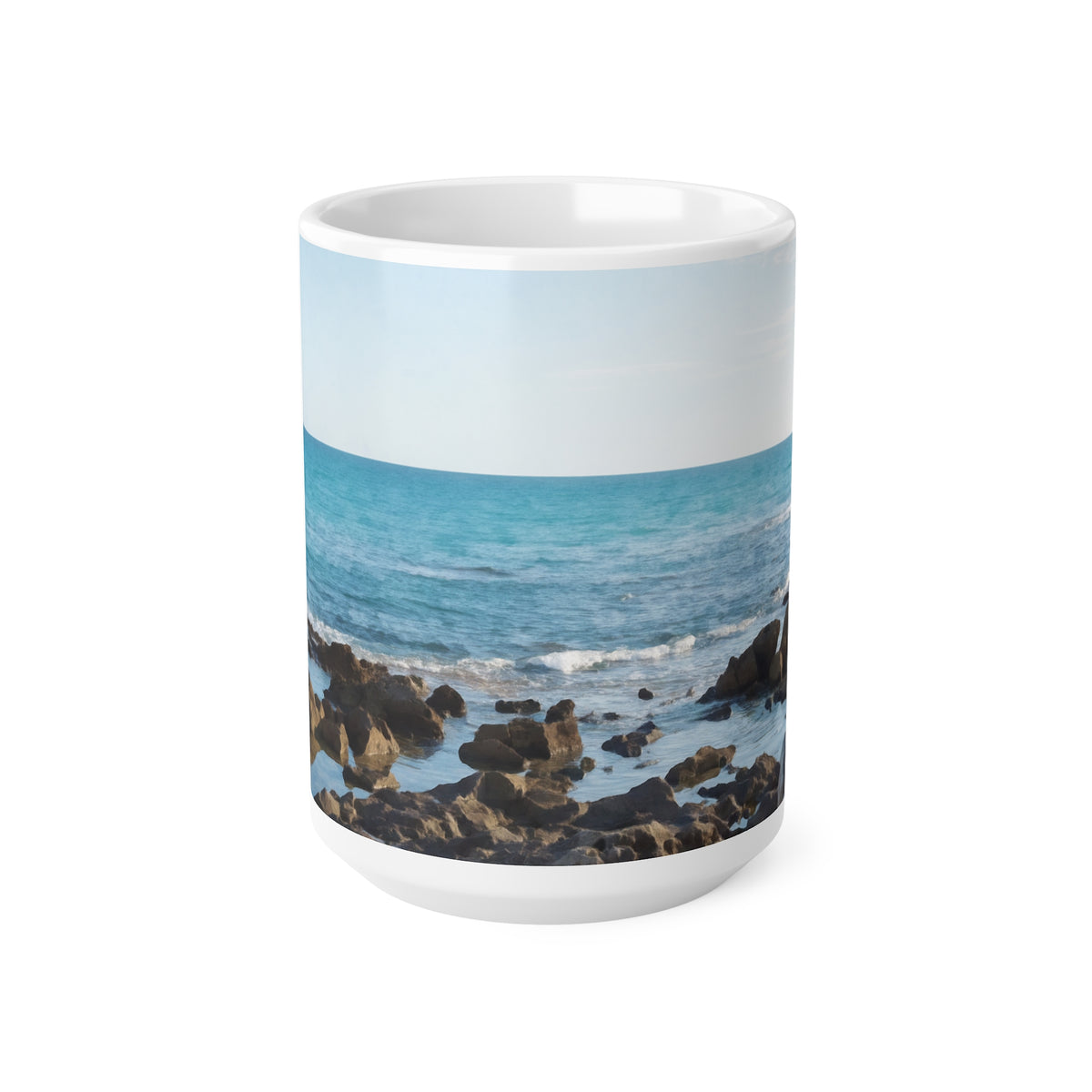 Ceramic White Cup 15oz - Sea (Variant 08)
