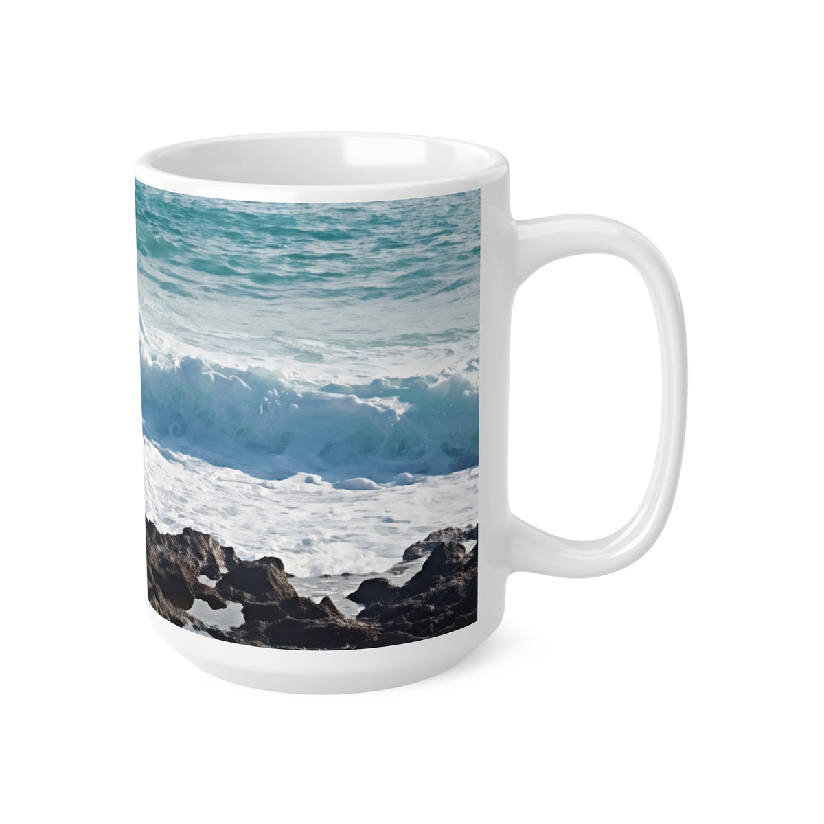 Ceramic White Cup 15oz - Sea (Variant 07)