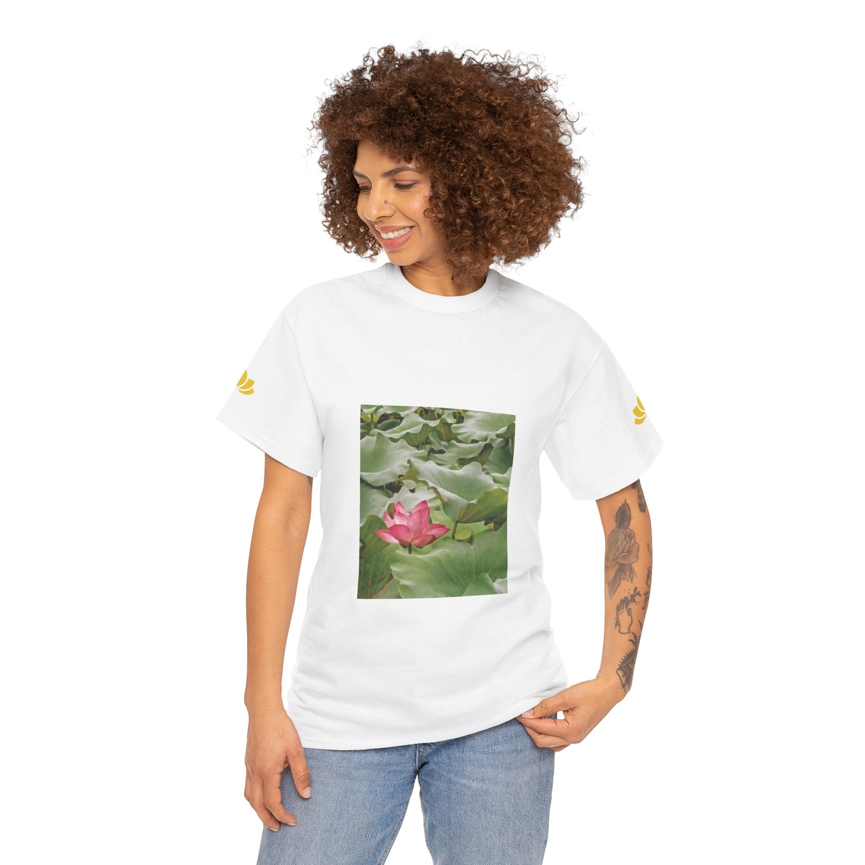 Unisex Heavy Cotton Tee - Flower of Lotus (Variant 1)
