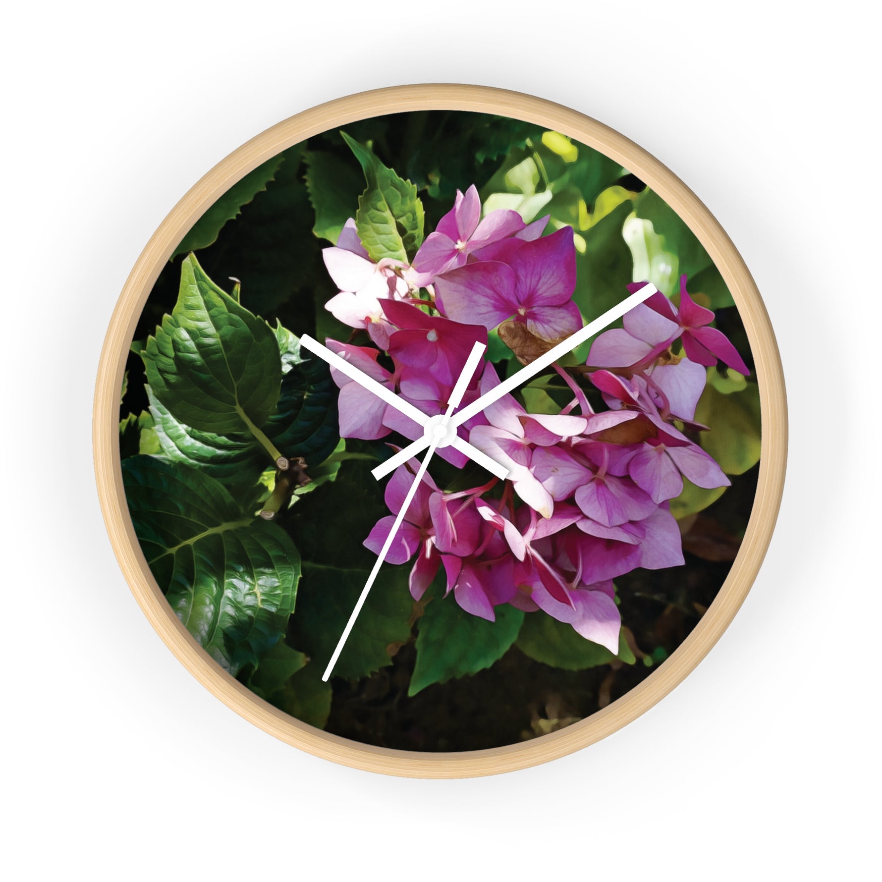 Wall Clock - Flower of Ortensia/Hydrangea Macrophylla