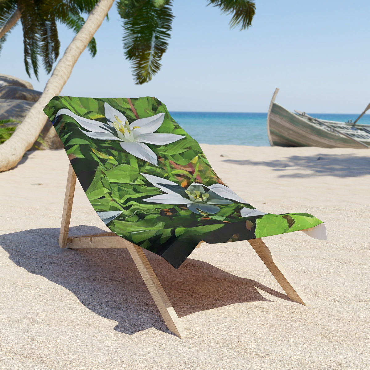 Beach Towel – Poly Art - Flower of Ornithogalum (Variant 1)