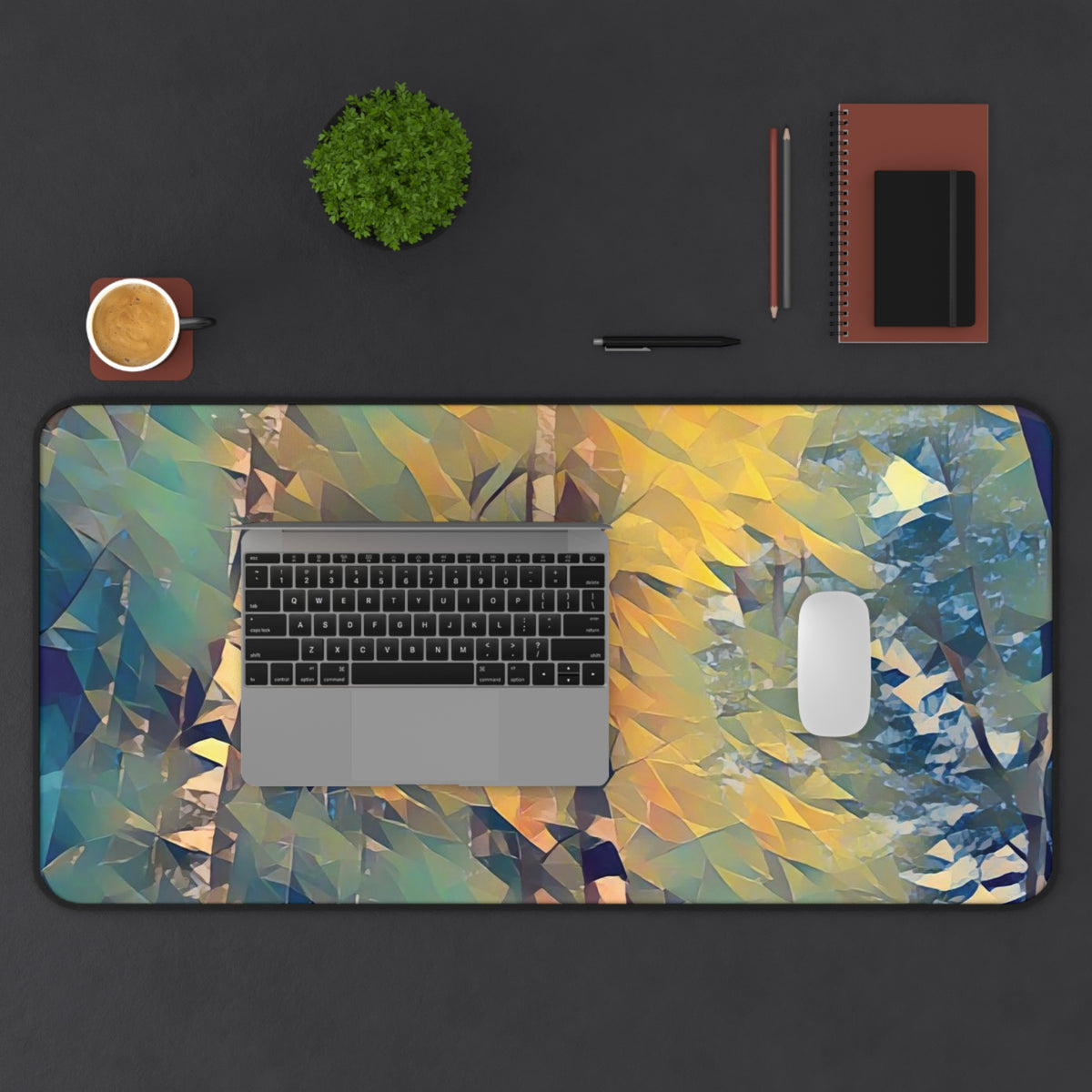 Desk Mat - Poly Art - Forest (Variant 03)