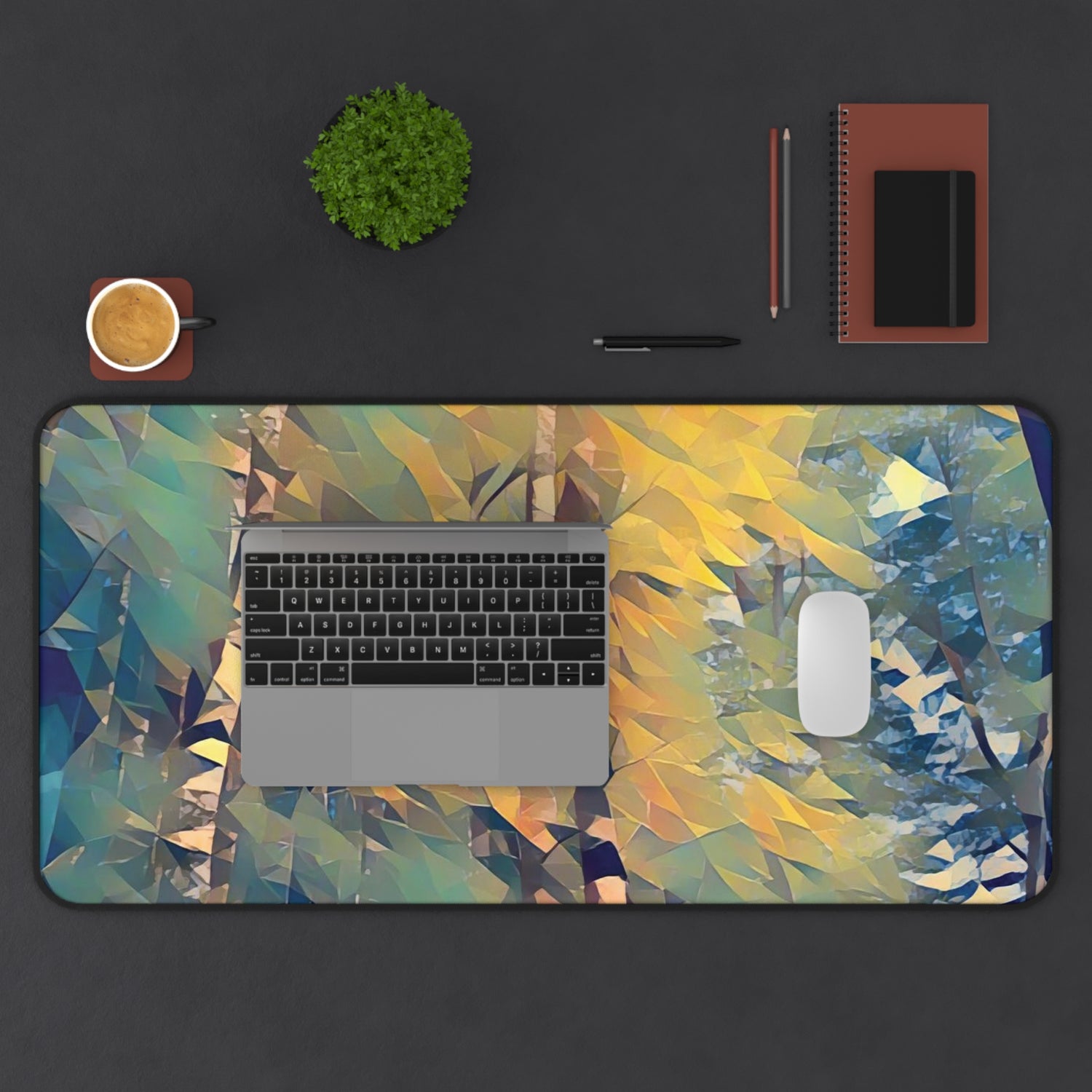 Desk Mat - Poly Art - Forest (Variant 03)