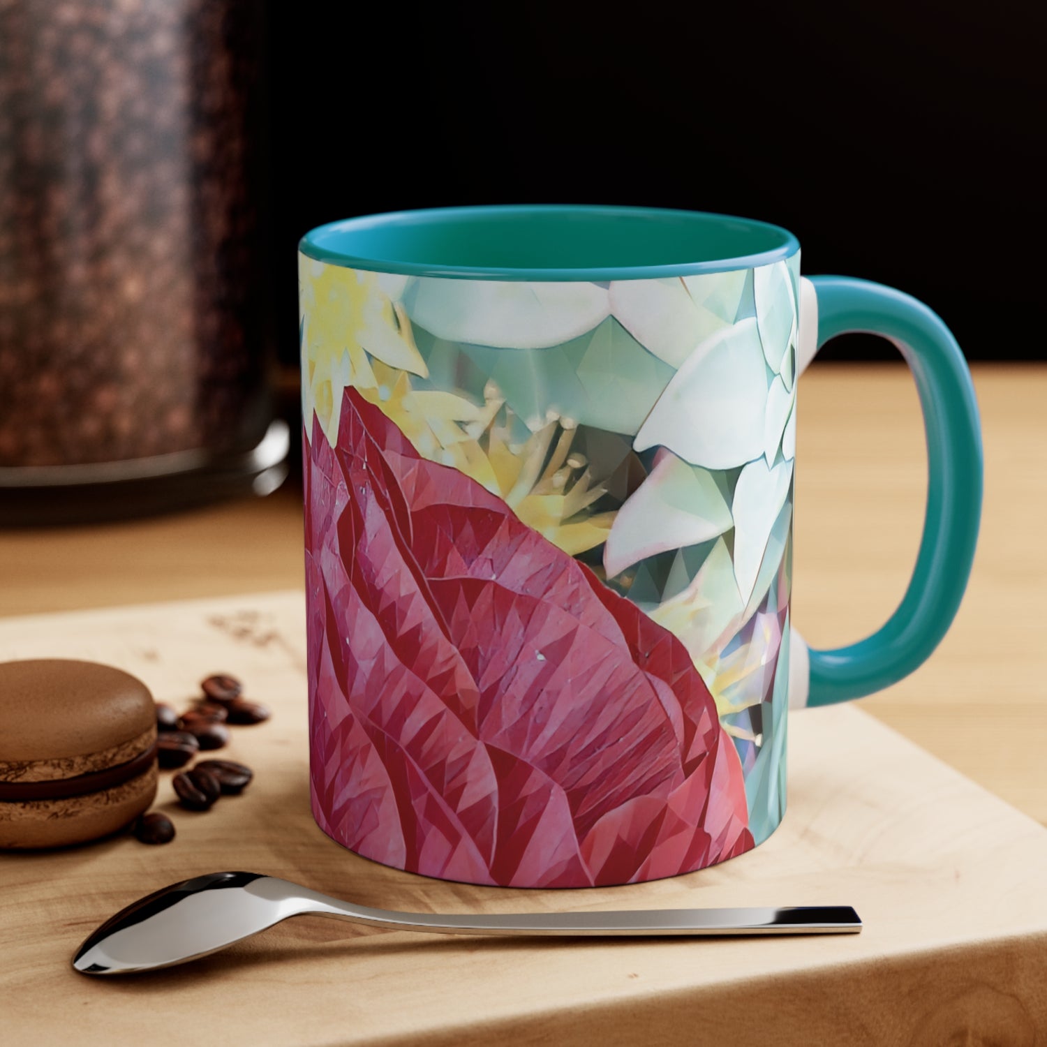 Mug 11oz - Poly Art - Flower of Dahlia in Red (Variant 2)