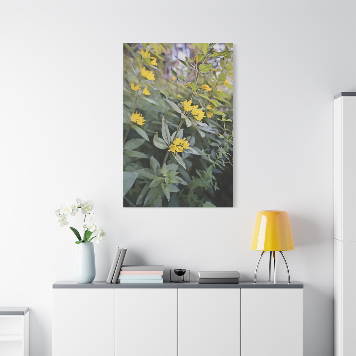 Stretched Matte Canvas - Poly Art - Flower of Lysimachia