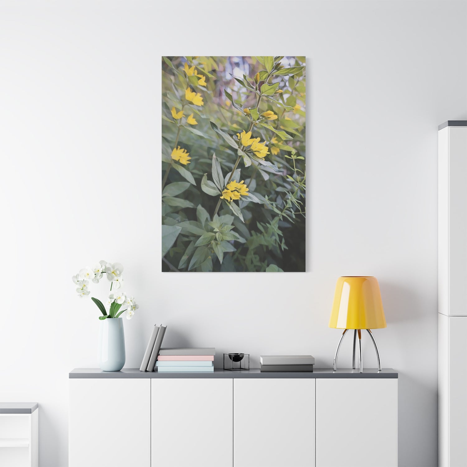 Stretched Matte Canvas - Poly Art - Flower of Lysimachia