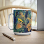 Ceramic White Cup 15oz - Poly Art - Apples' Tree Flower (Variant 2)