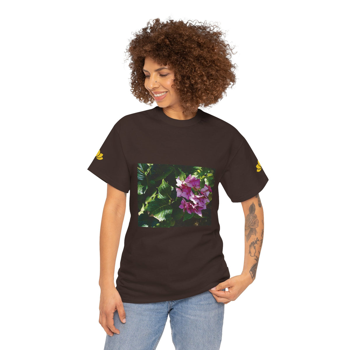Unisex Heavy Cotton Tee - Flower of Ortensia/Hydrangea Macrophylla